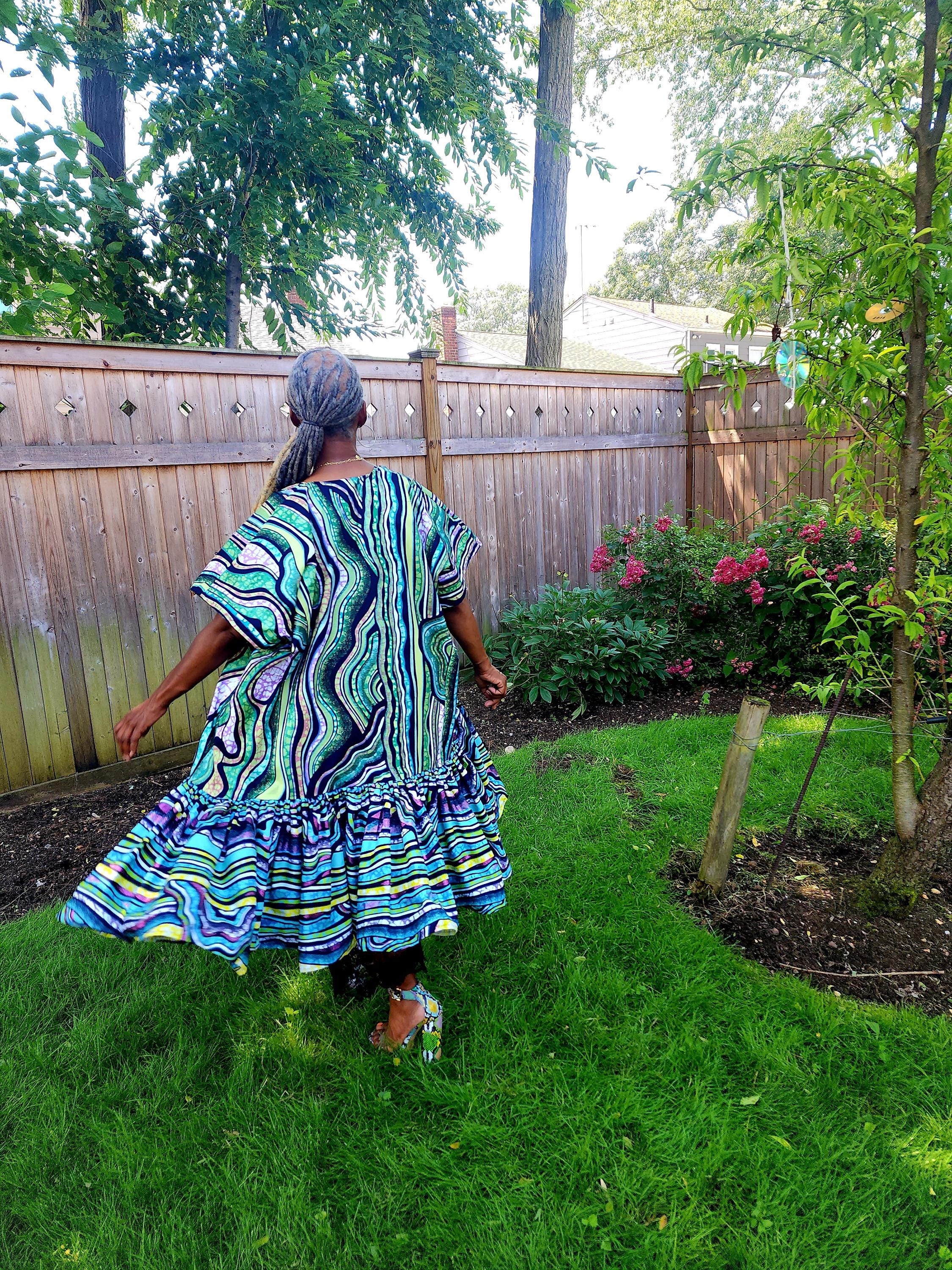 Funika Duster: Blue Glitter Ankara Jacket