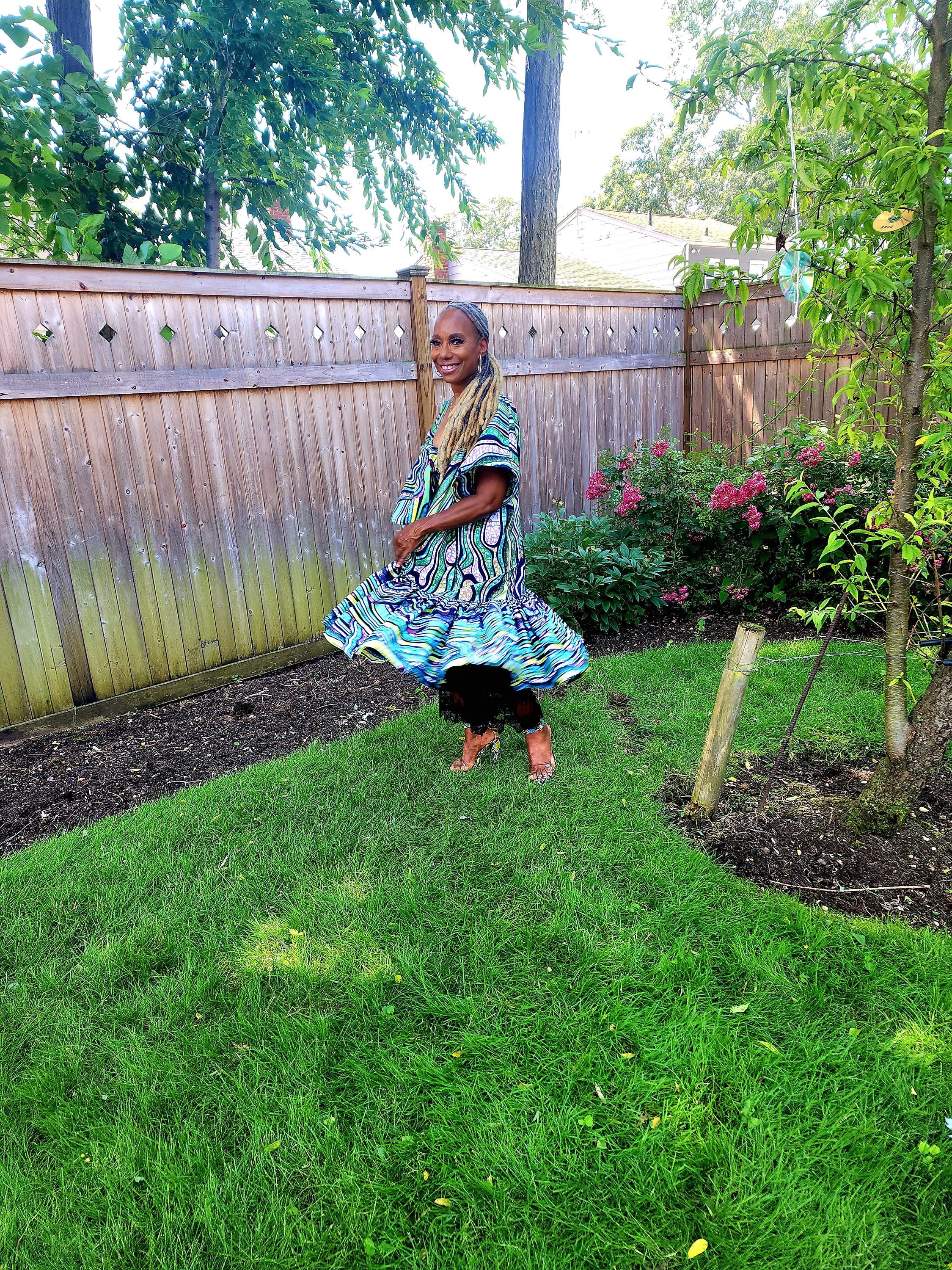 Funika Duster: Blue Glitter Ankara Jacket