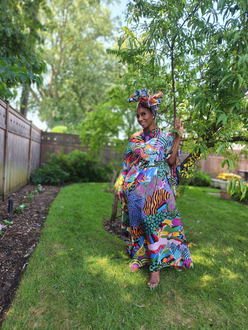LiLiGirl Sequin Afro-Girl Kaftan Dress - One Size Dress