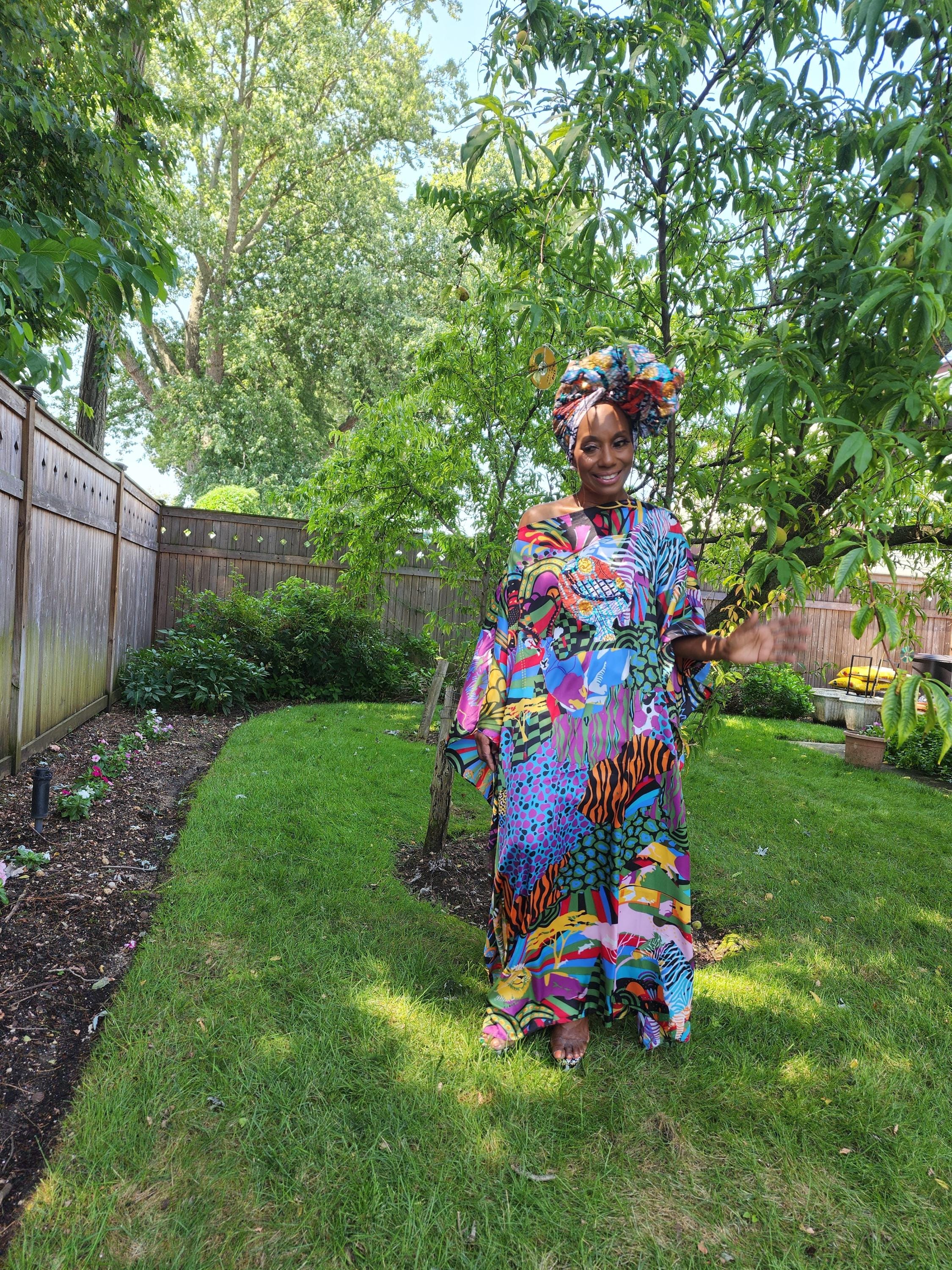 LiLiGirl Sequin Afro-Girl Kaftan Dress - One Size Dress