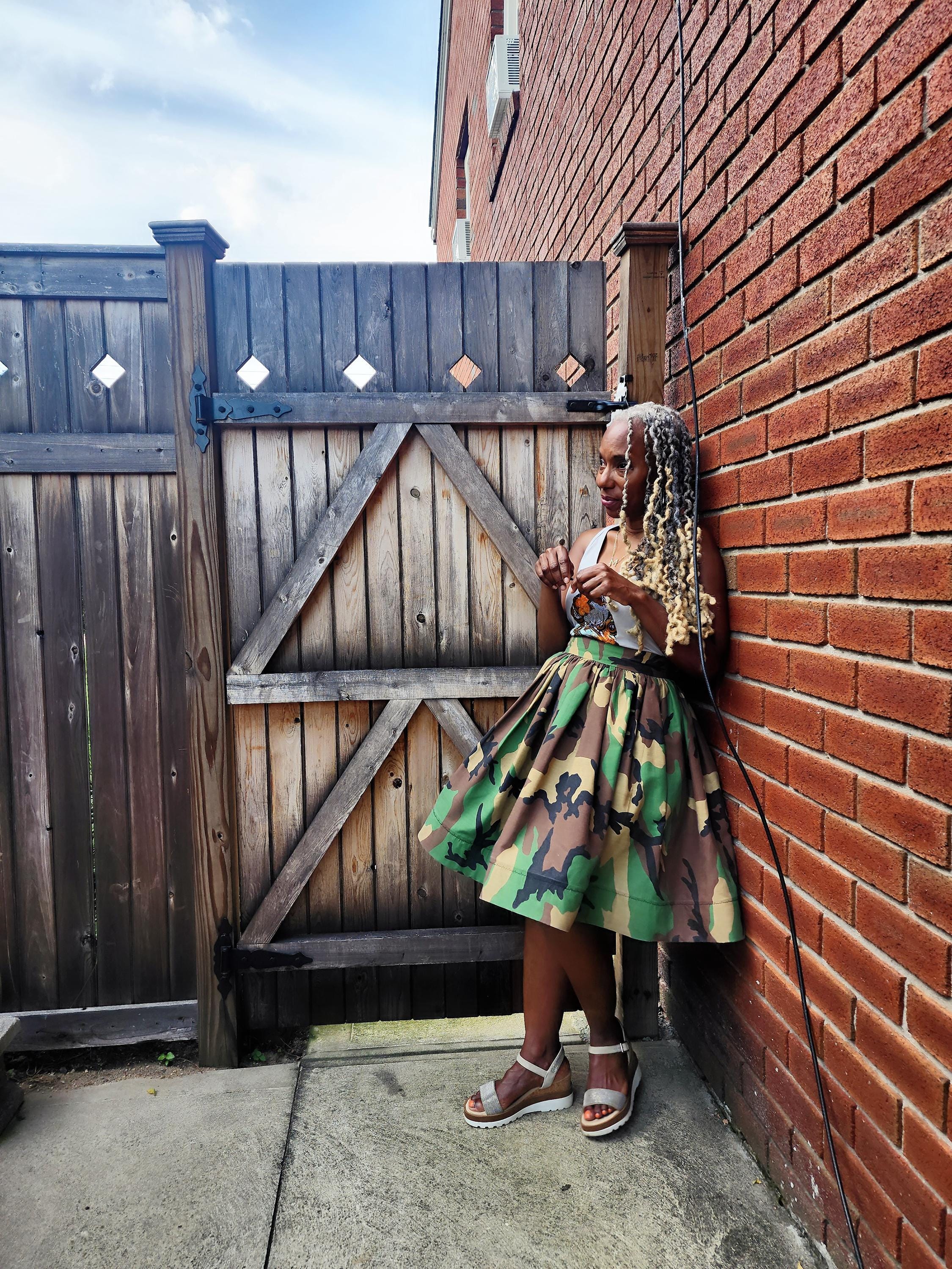 Vita High Waist Camouflage Skirt