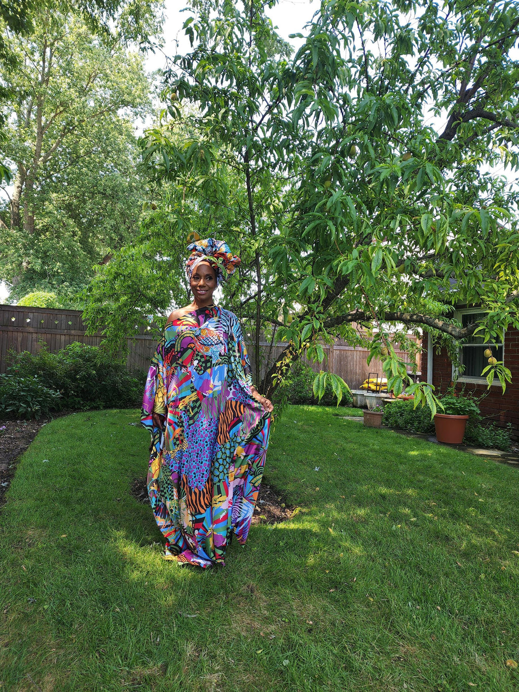 LiLiGirl Sequin Afro-Girl Kaftan Dress - One Size Dress