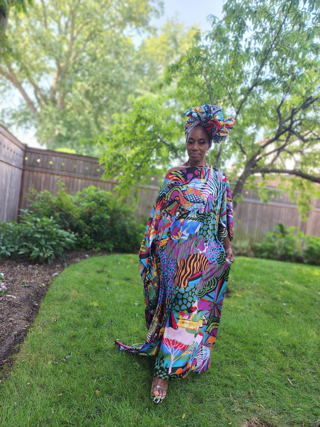 LiLiGirl Sequin Afro-Girl Kaftan Dress - One Size Dress