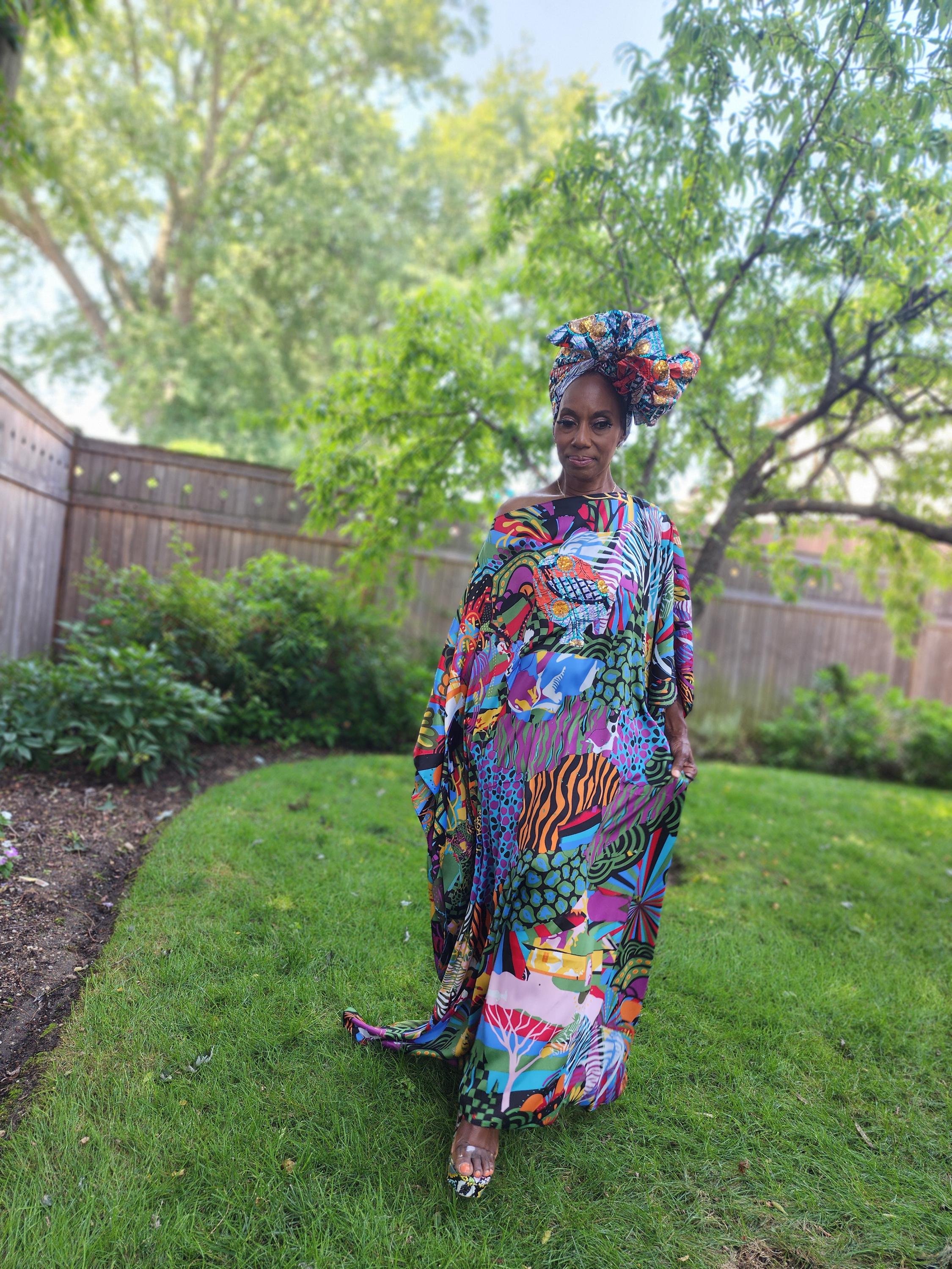 LiLiGirl Sequin Afro-Girl Kaftan Dress - One Size Dress