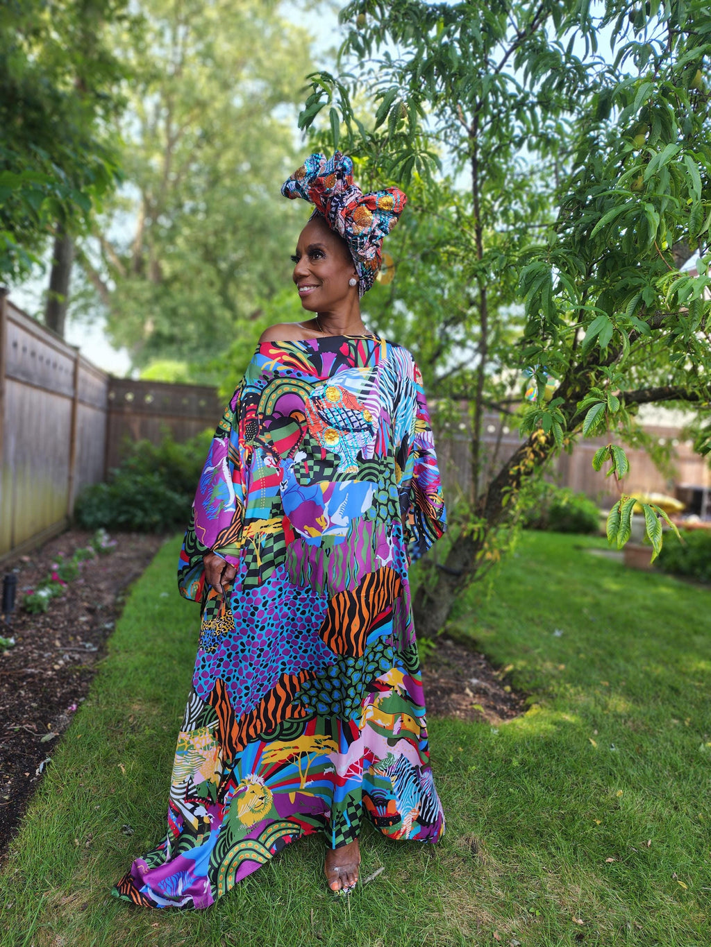 LiLiGirl Sequin Afro-Girl Kaftan Dress - One Size Dress