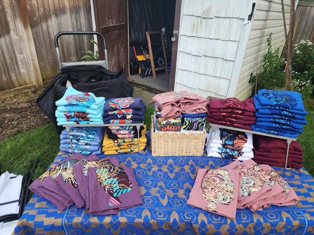 Sequin  or Glitter Wax Afro T-shirt: Handmade Cotton T-shirt