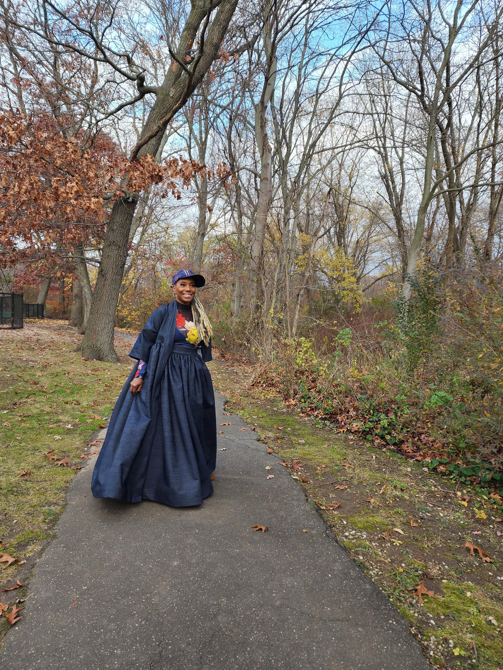 High Waist Indigo Blue Denim Belle Maxi Skirt