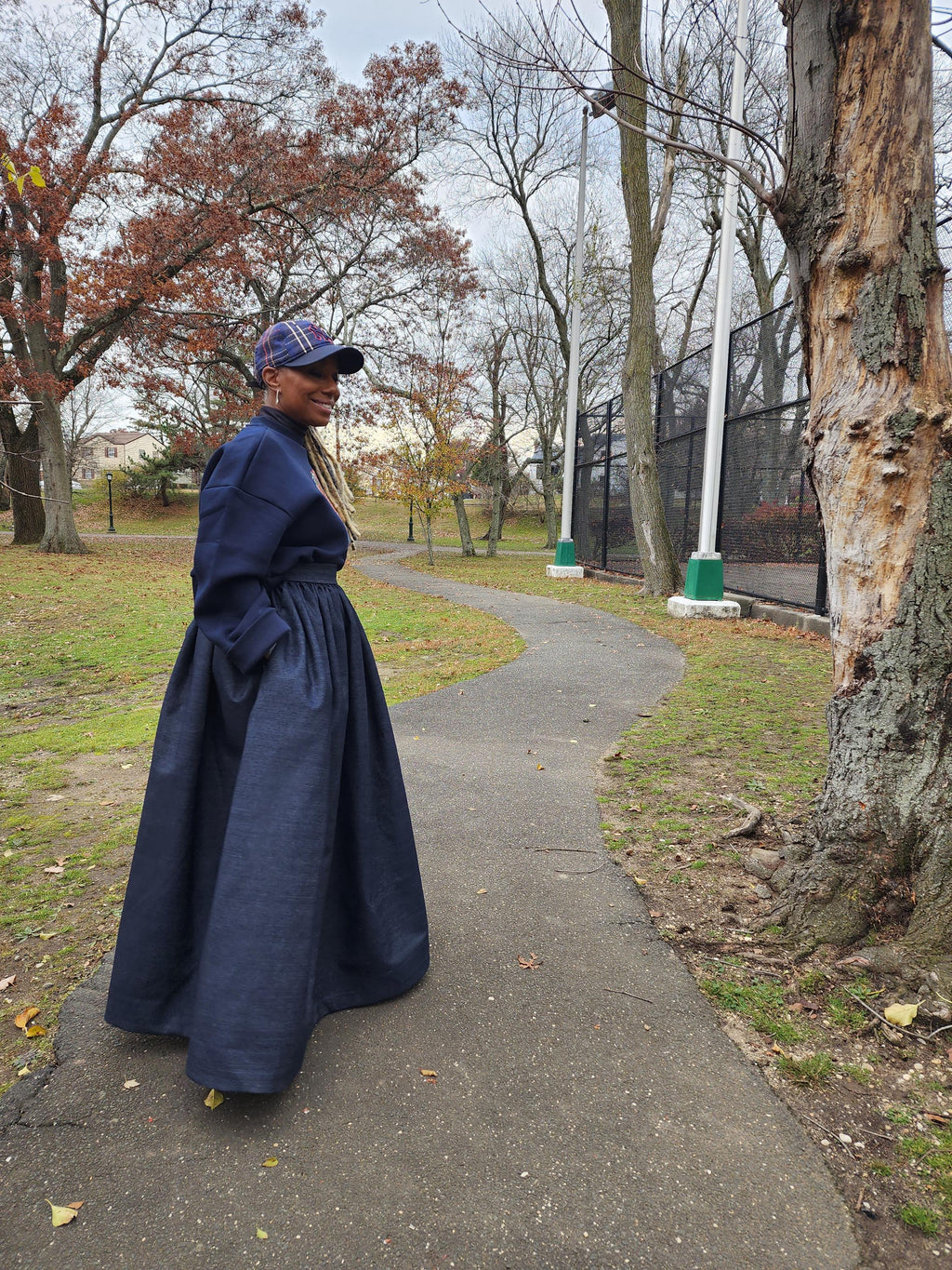 High Waist Indigo Blue Denim Belle Maxi Skirt