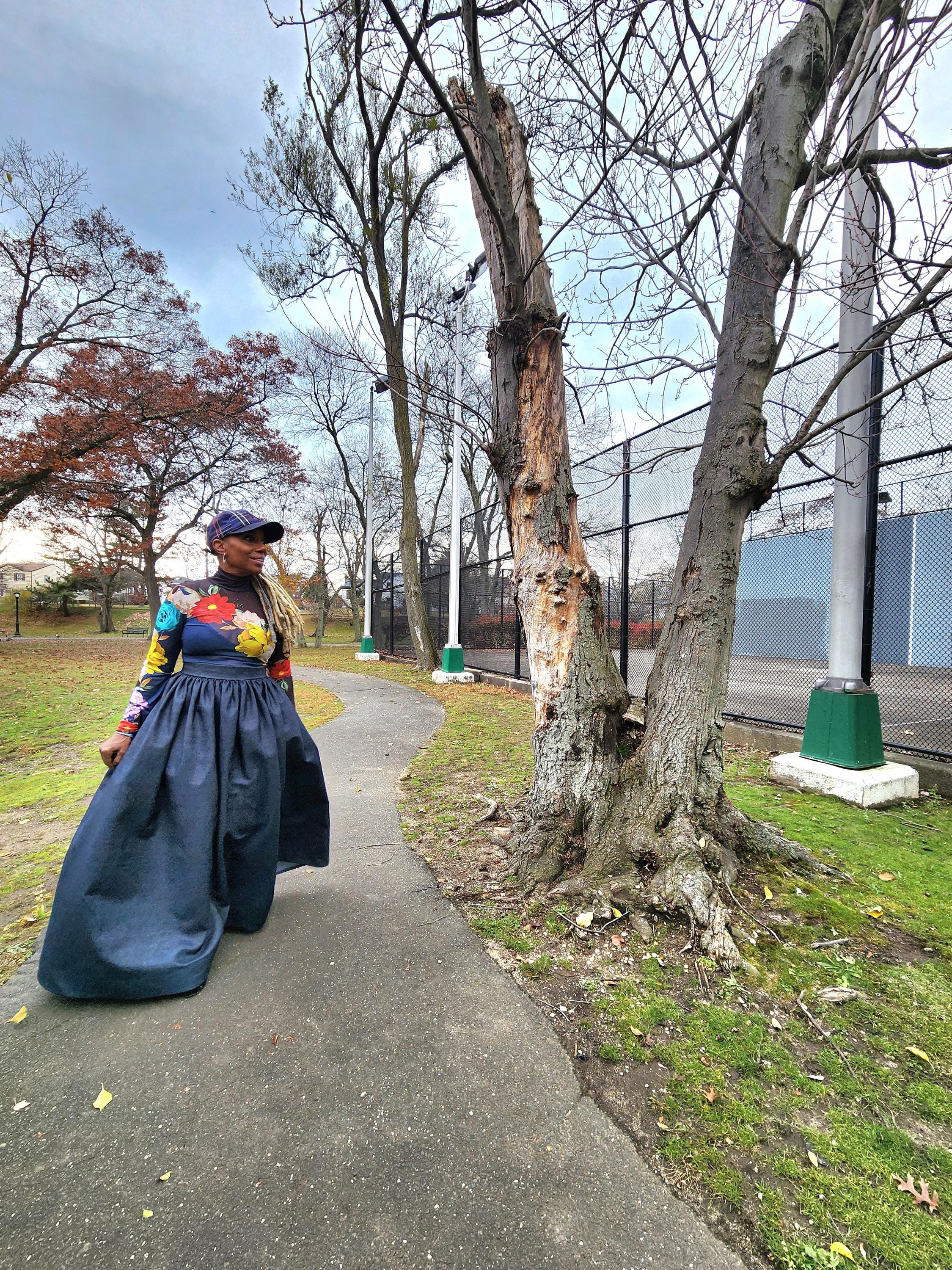 High Waist Indigo Blue Denim Belle Maxi Skirt