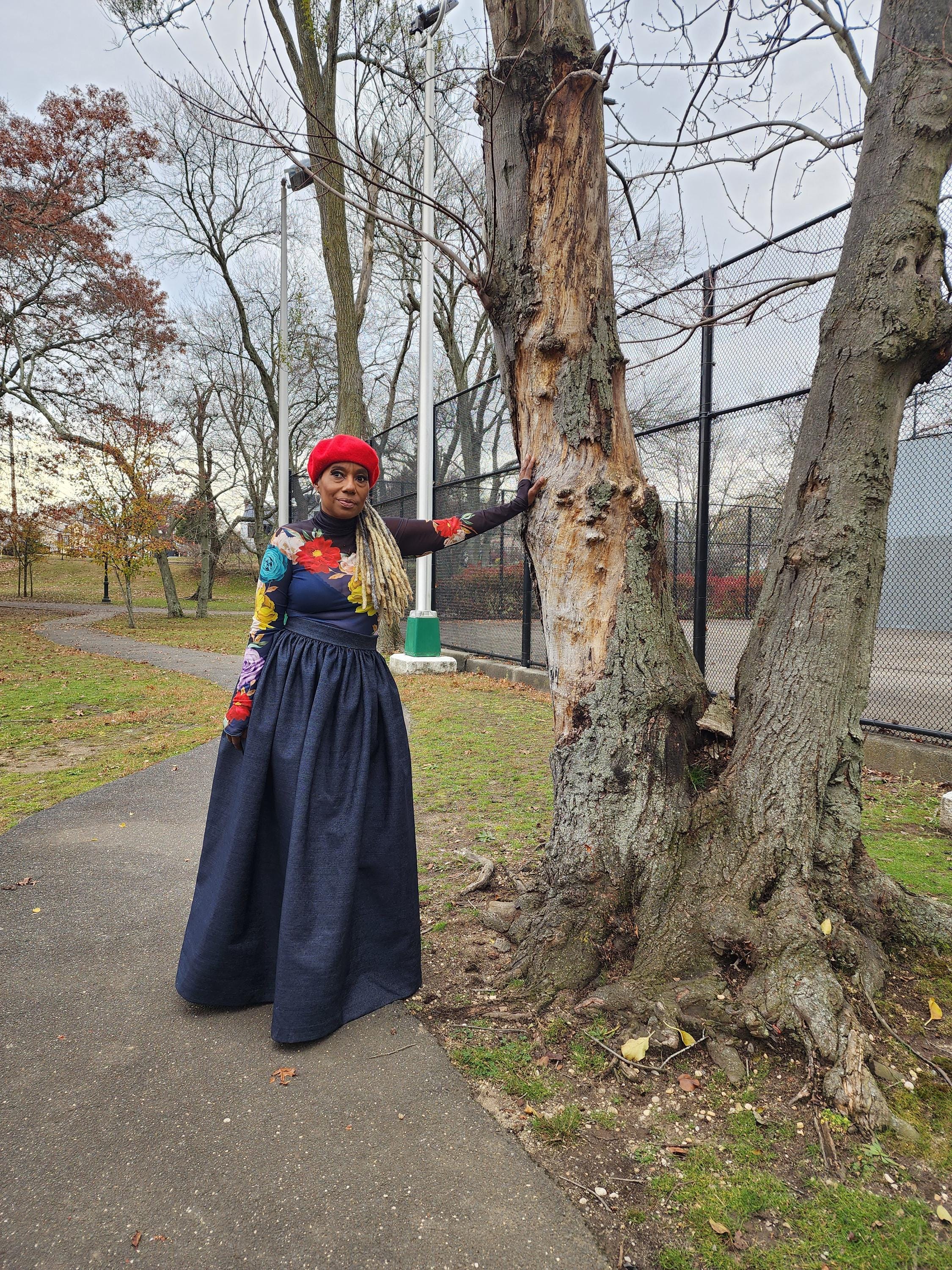 High Waist Indigo Blue Denim Belle Maxi Skirt
