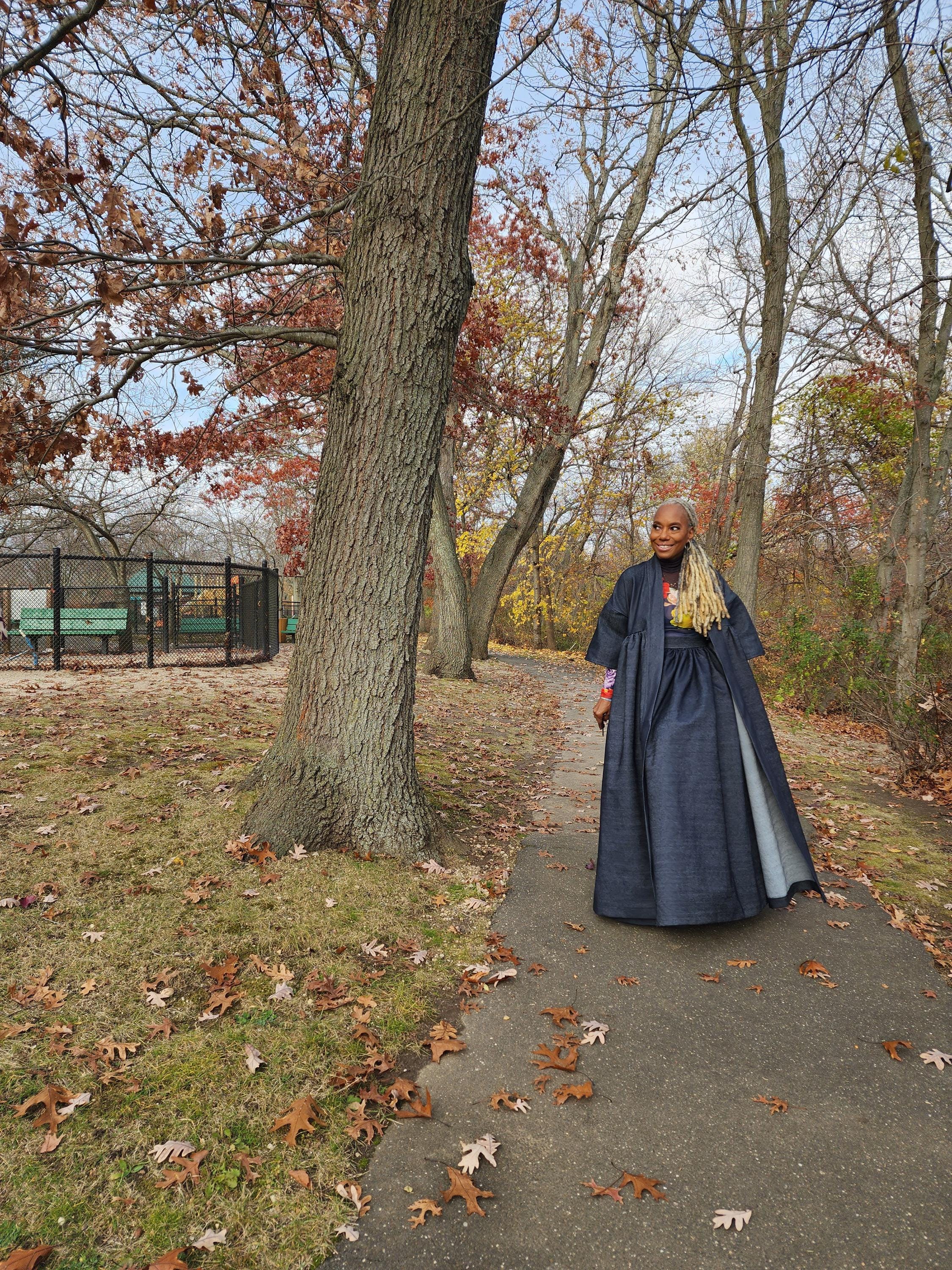 Indigo Blue Denim Harusi Kimono: Maxi Duster Coat