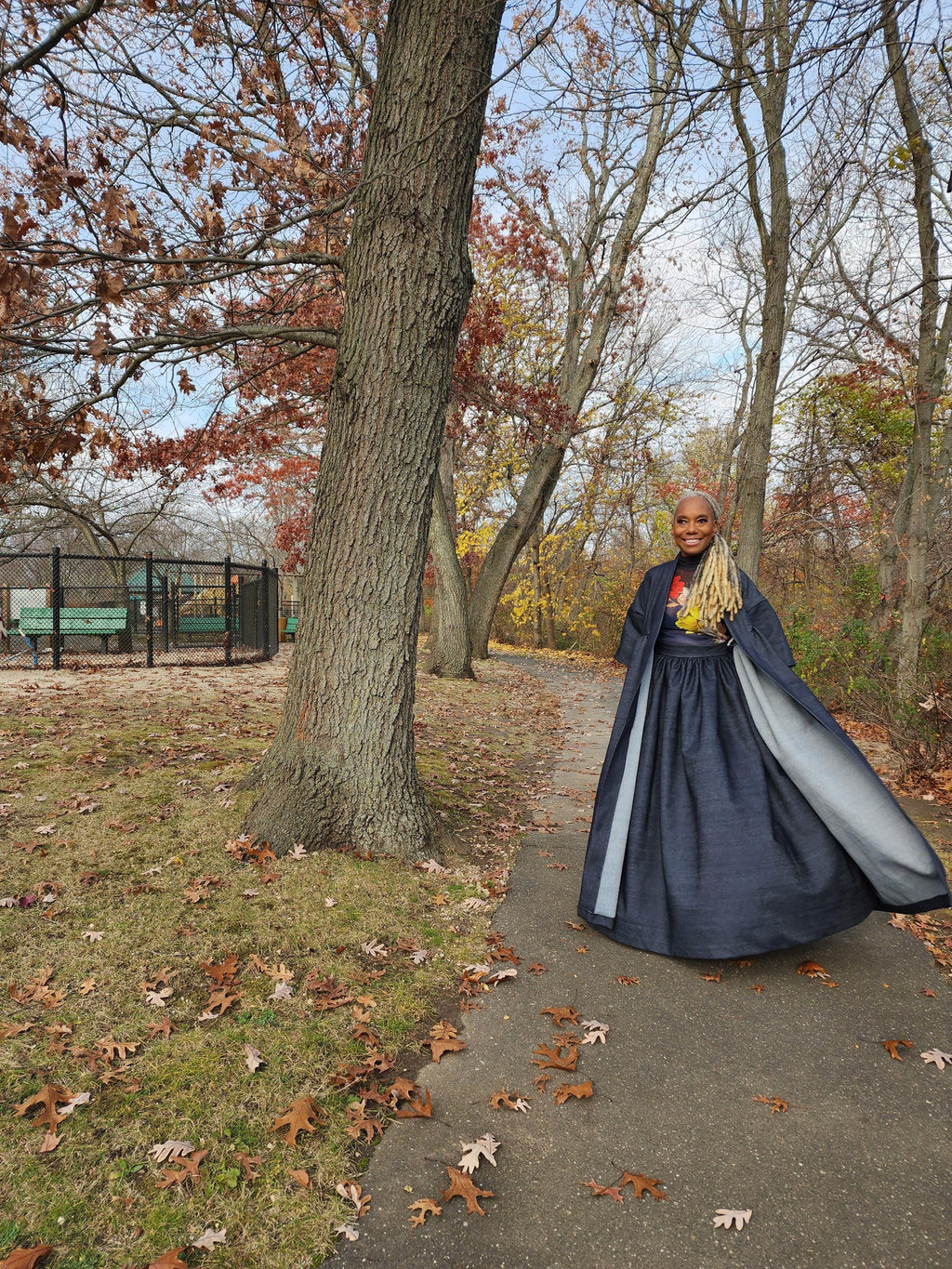 Indigo Blue Denim Harusi Kimono: Maxi Duster Coat