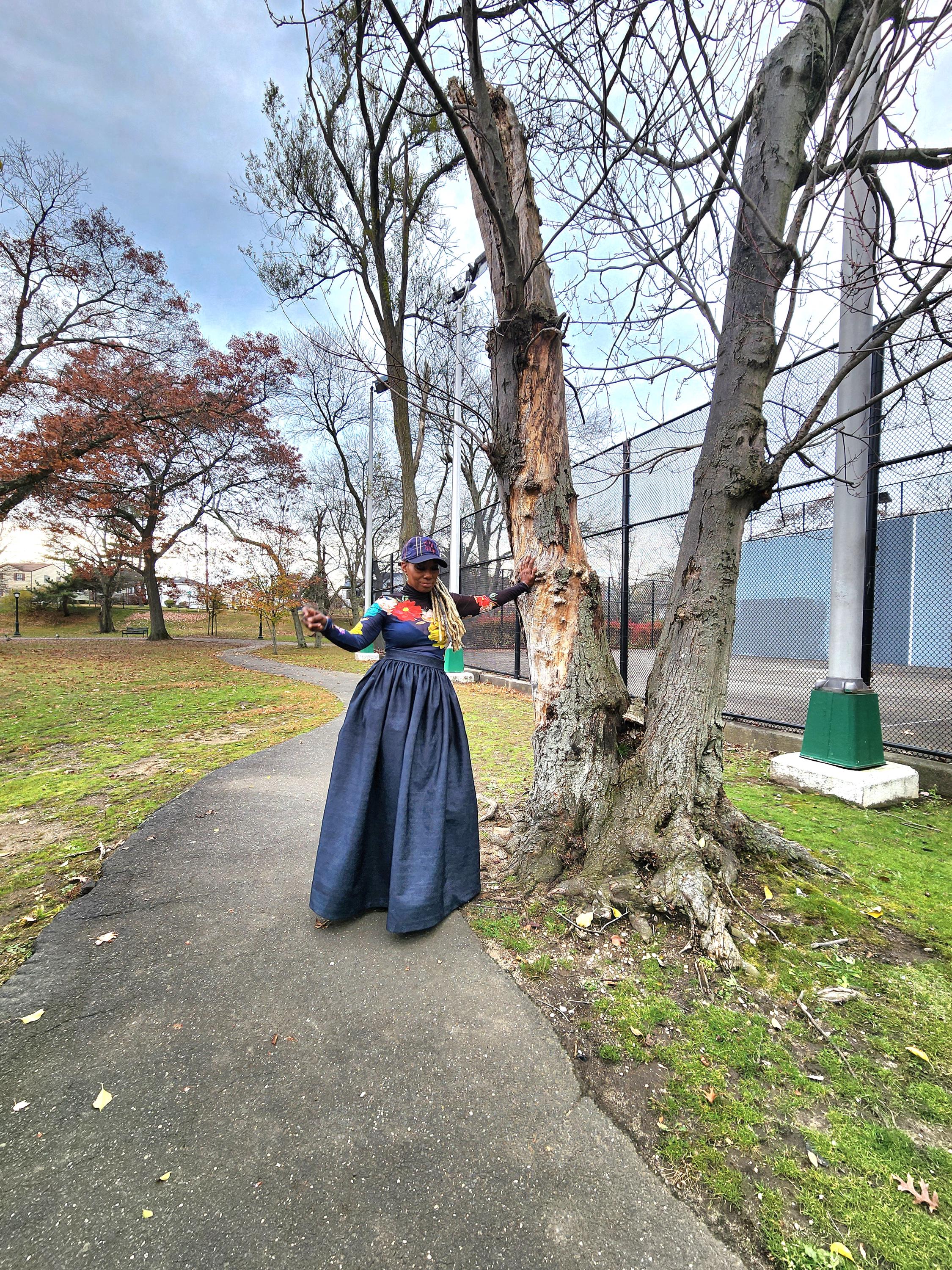 High Waist Indigo Blue Denim Belle Maxi Skirt