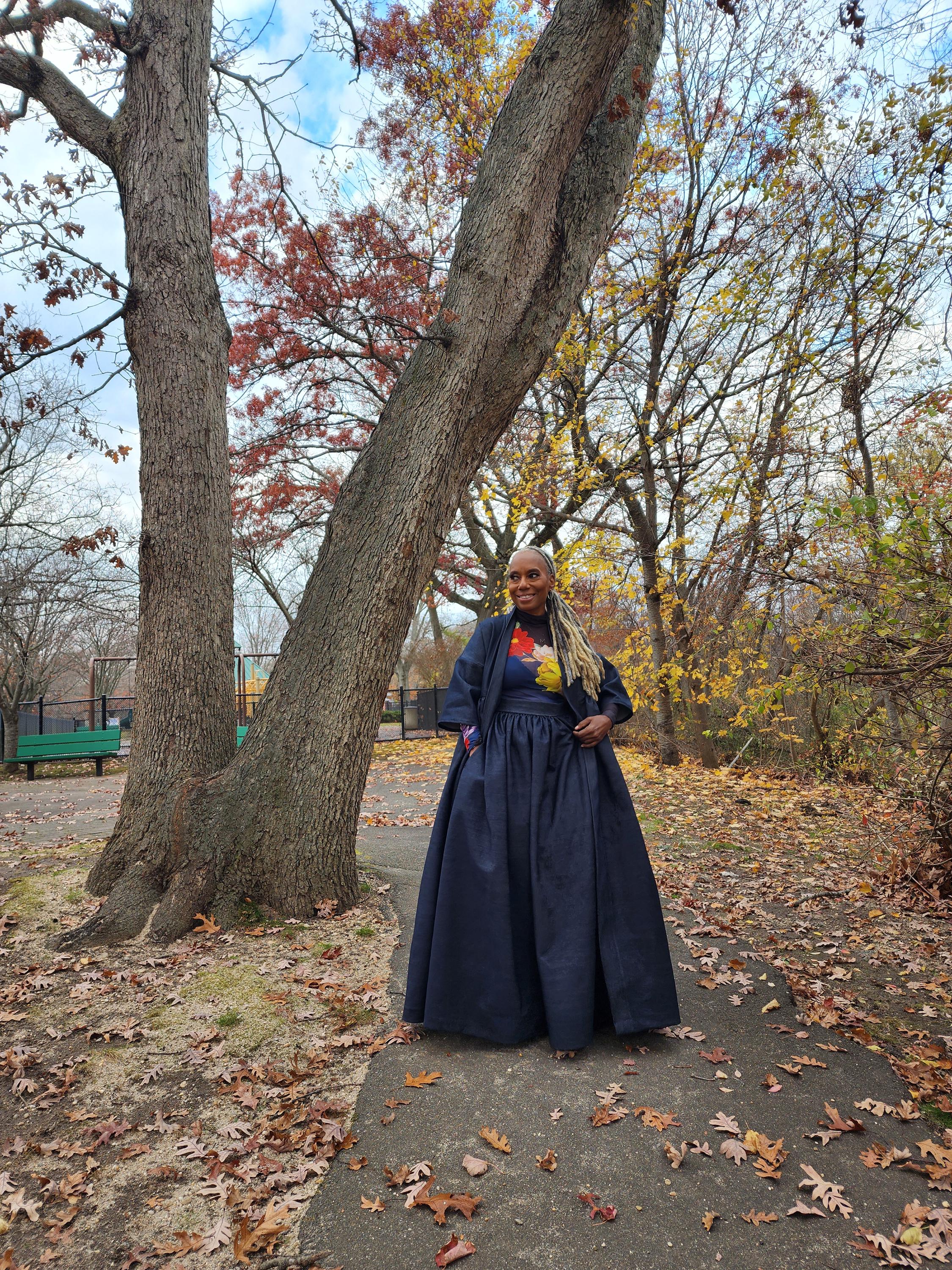 Indigo Blue Denim Harusi Kimono: Maxi Duster Coat