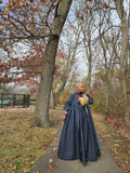 Indigo Blue Denim Harusi Kimono: Maxi Duster Coat