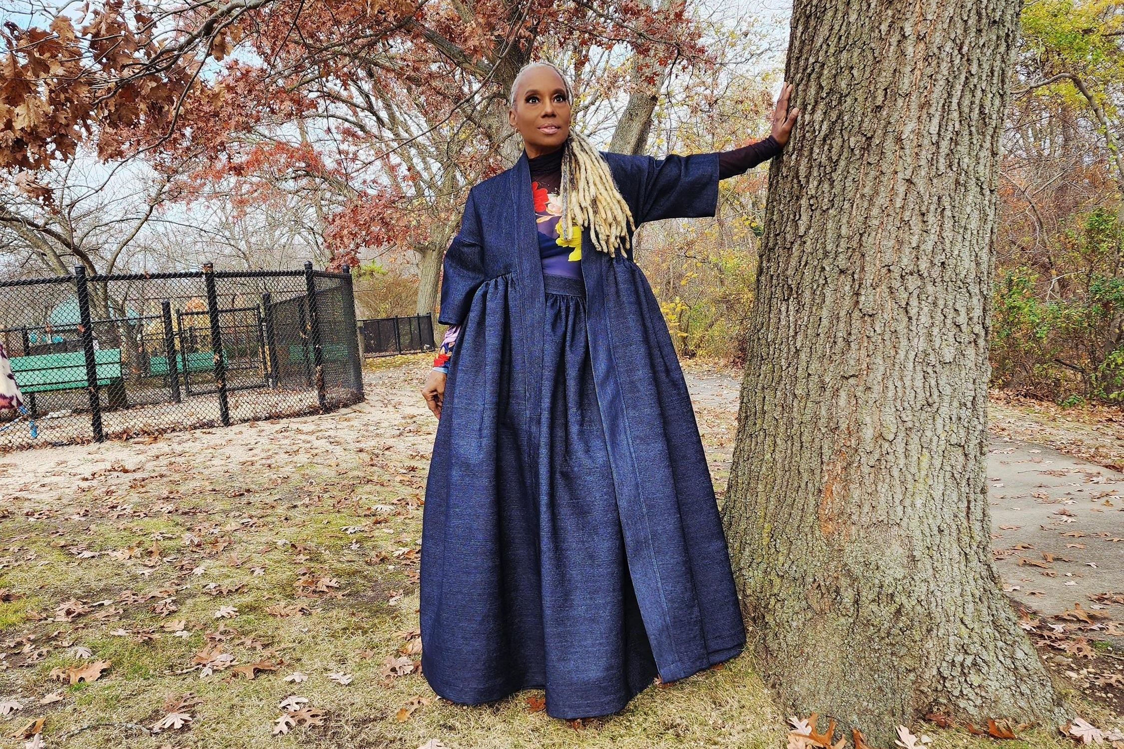 Indigo Blue Denim Harusi Kimono: Maxi Duster Coat – Li Li's Creations Indigo Blue Denim Harusi Kimono: Maxi Duster Coat – Li Li's Creations