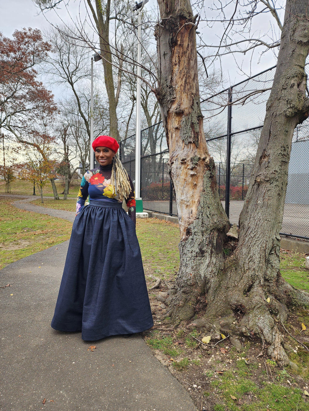 High Waist Indigo Blue Denim Belle Maxi Skirt
