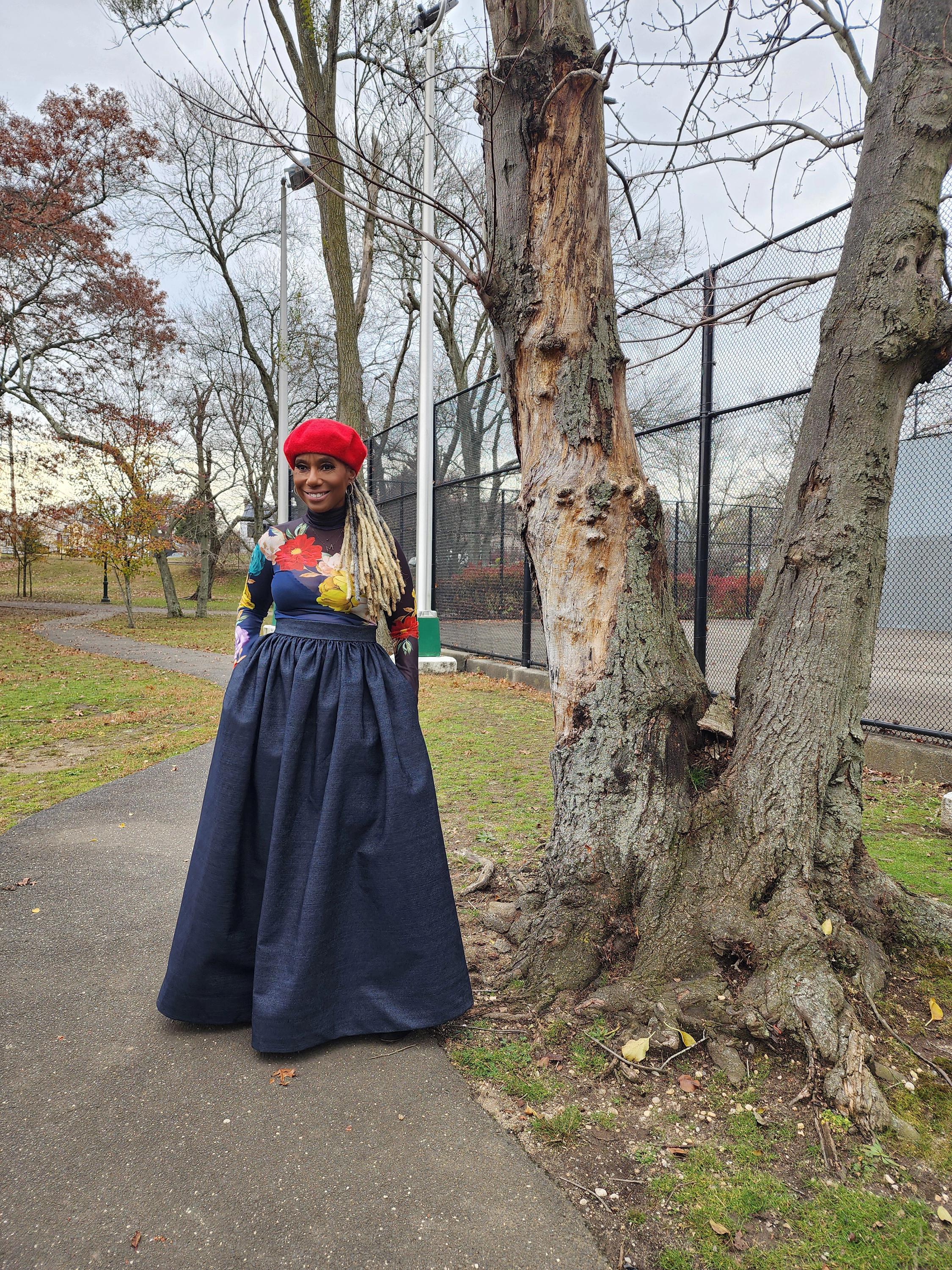 High Waist Indigo Blue Denim Belle Maxi Skirt