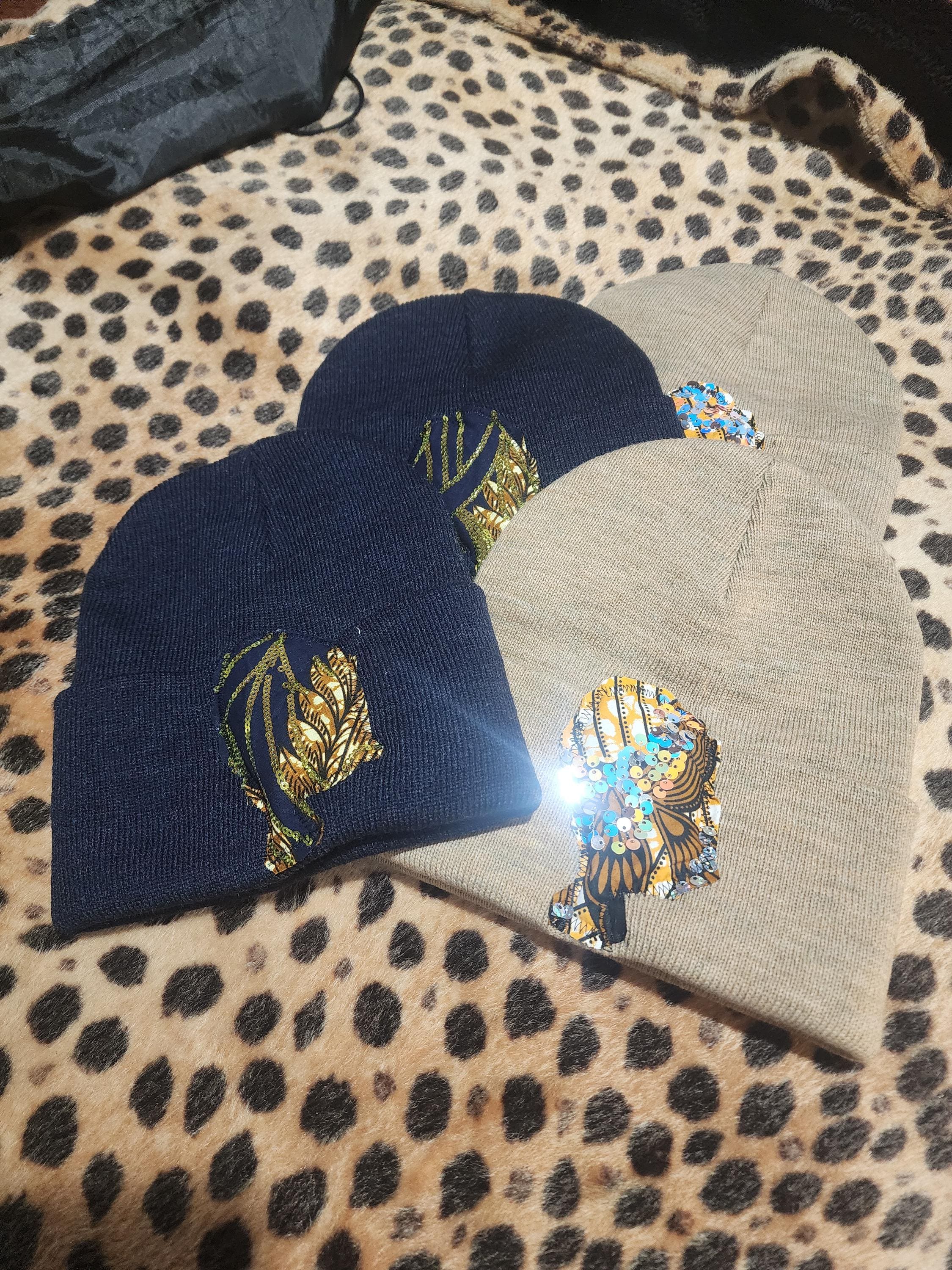 Merino Wool Sequin  Beanie Hat: Warm Winter Style