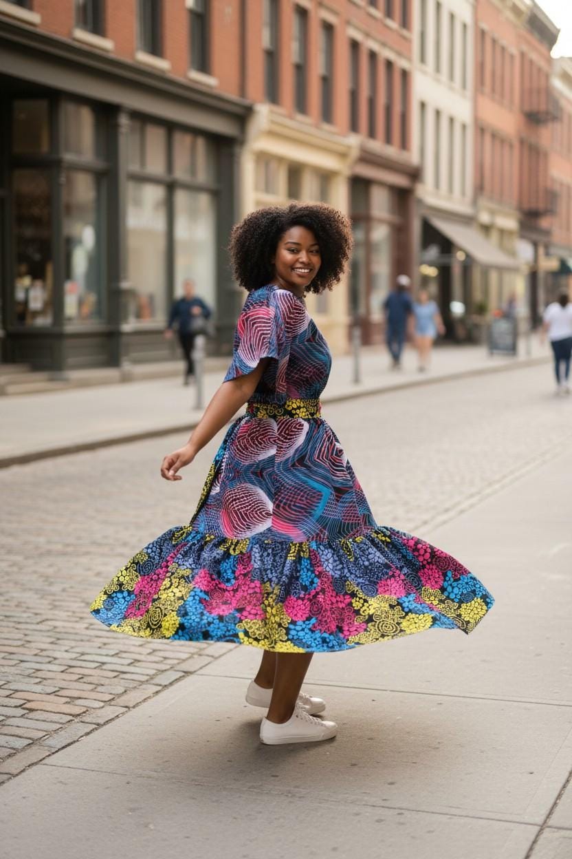 Funika Mixed African Print One Size Dress