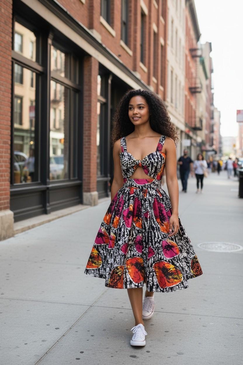 Floral Skirt Set: Boho Bandeau Crop Top, High-Waist Skirt
