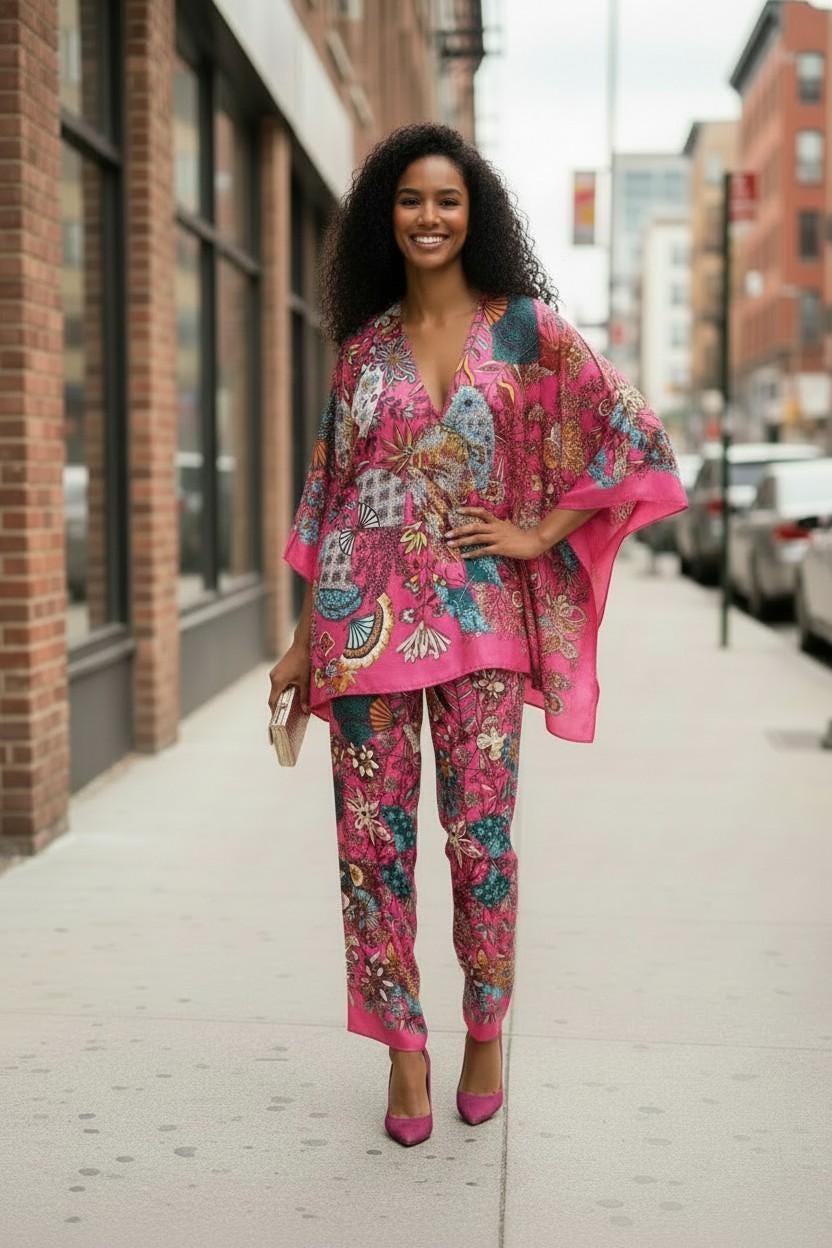 LiiLiiGiirl Sequin Afro-Girl Kaftan Tunic Top with Pants & Scarf