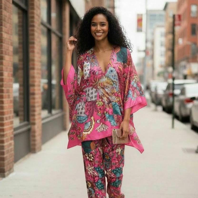 LiiLiiGiirl Sequin Afro-Girl Kaftan Tunic Top with Pants & Scarf