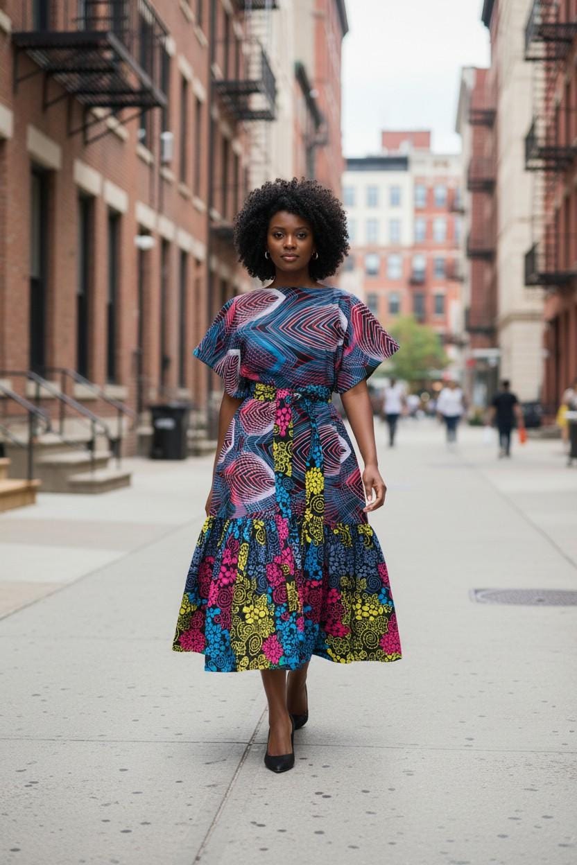 Funika Mixed African Print One Size Dress
