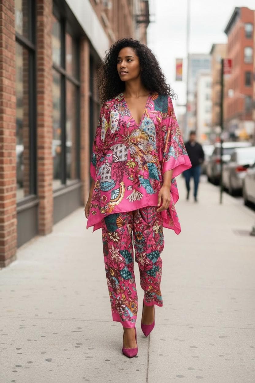 LiiLiiGiirl Sequin Afro-Girl Kaftan Tunic Top with Pants & Scarf