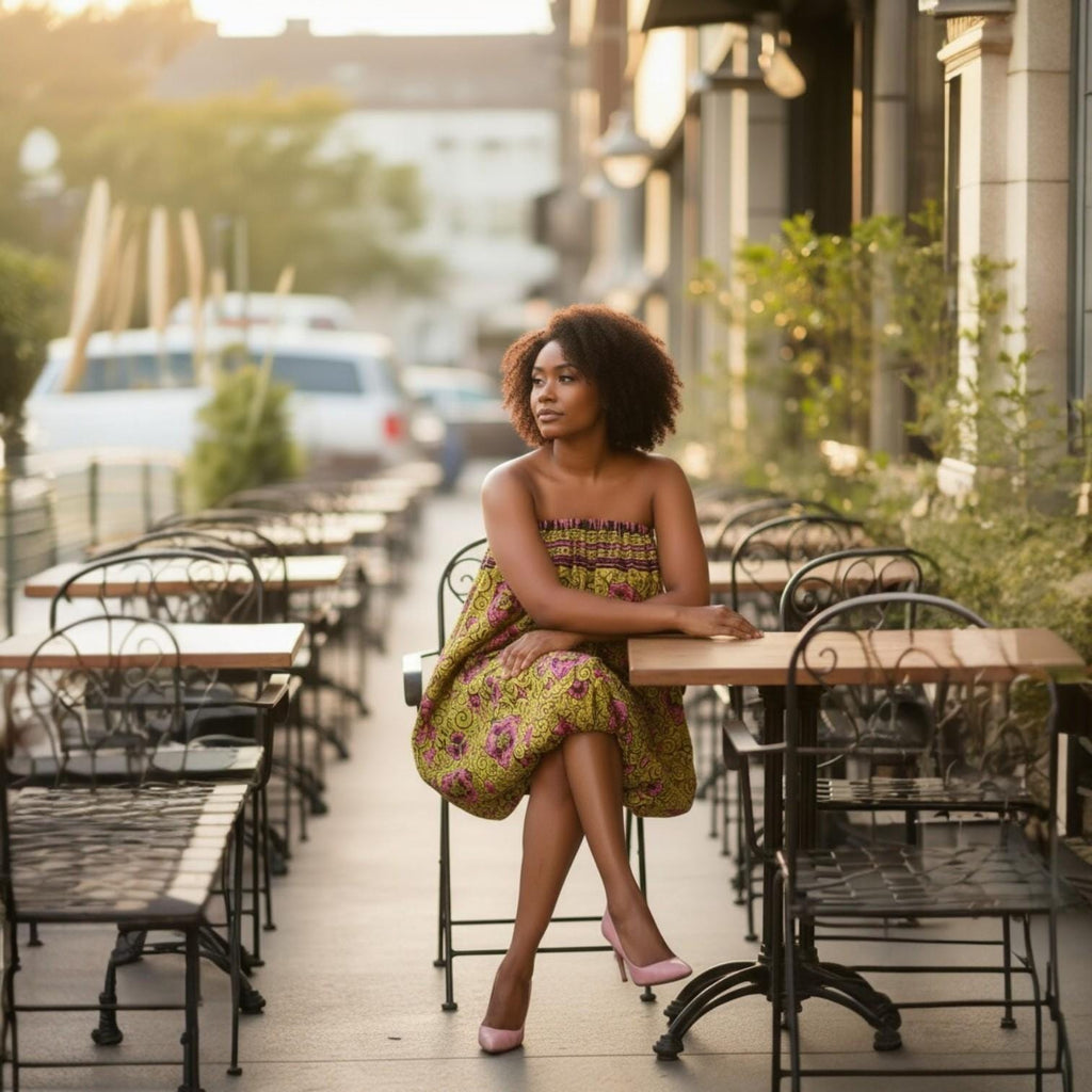 Elegant Kiputo African Print Cotton Bubble Dress or Skirt for Festivals and Weddings