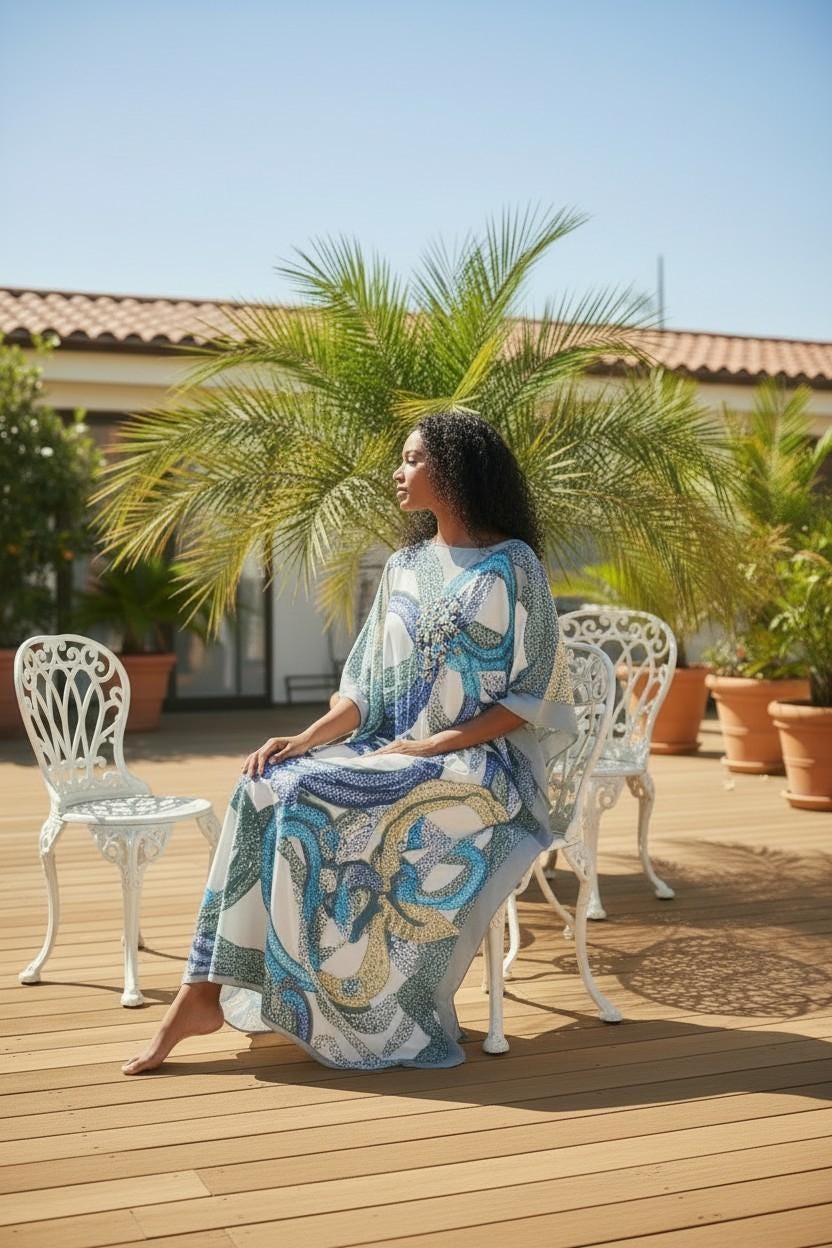 Sequin Afro-Girl Kaftan Dress - LiiLiiGiirl - One Size