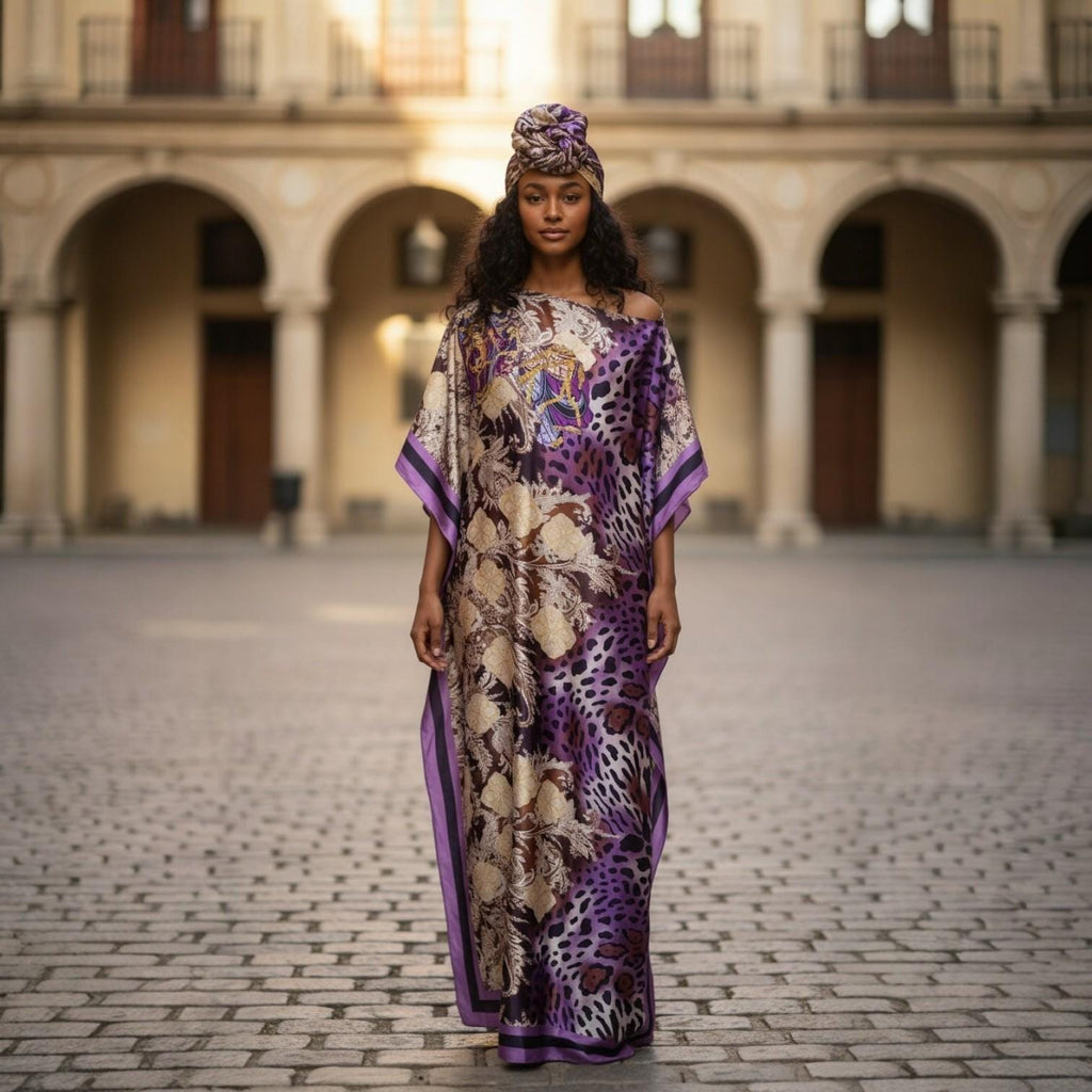 Sequin LiLiGirl Kaftan Dress and Scarf – Luxury Vacation Gift, One Size Fits Most  Dress