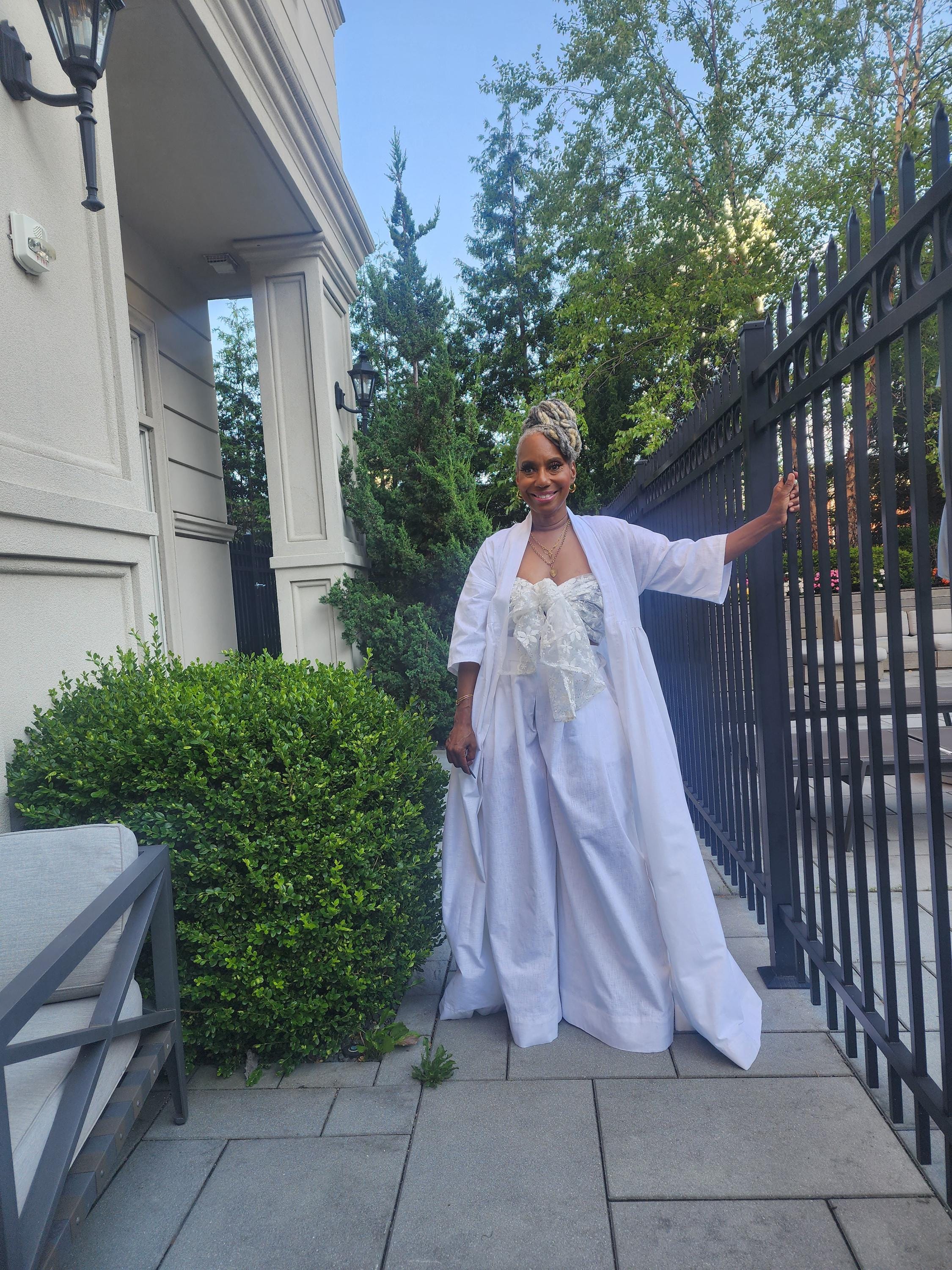 White Linen Wide Leg Trousers, High Waist Pleated Pants, Handmade Ursula Style