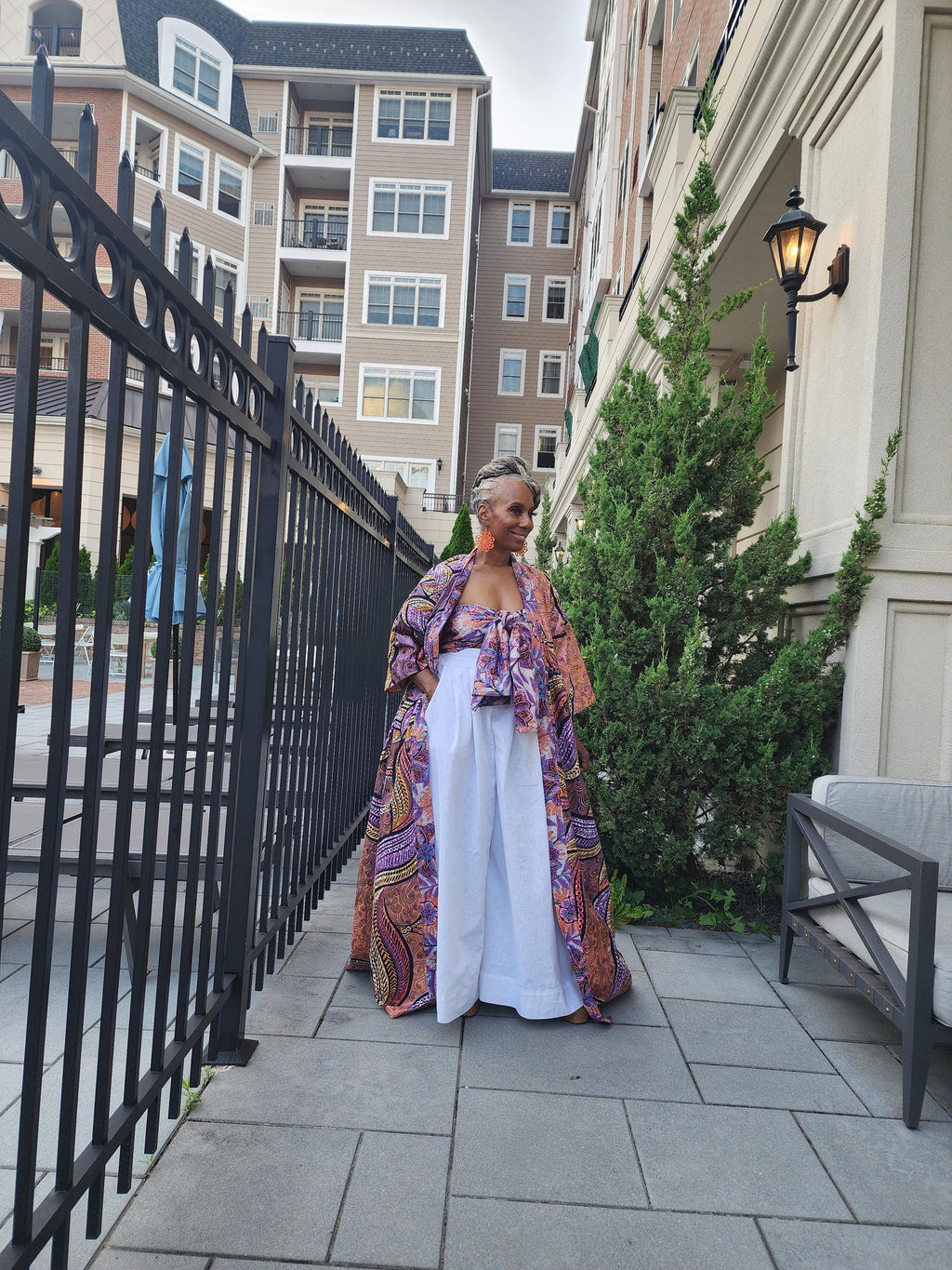 Reversible Harusi Kimono, African Wax Mix Print Kimono, Modest Church Dress, Full Length Duster