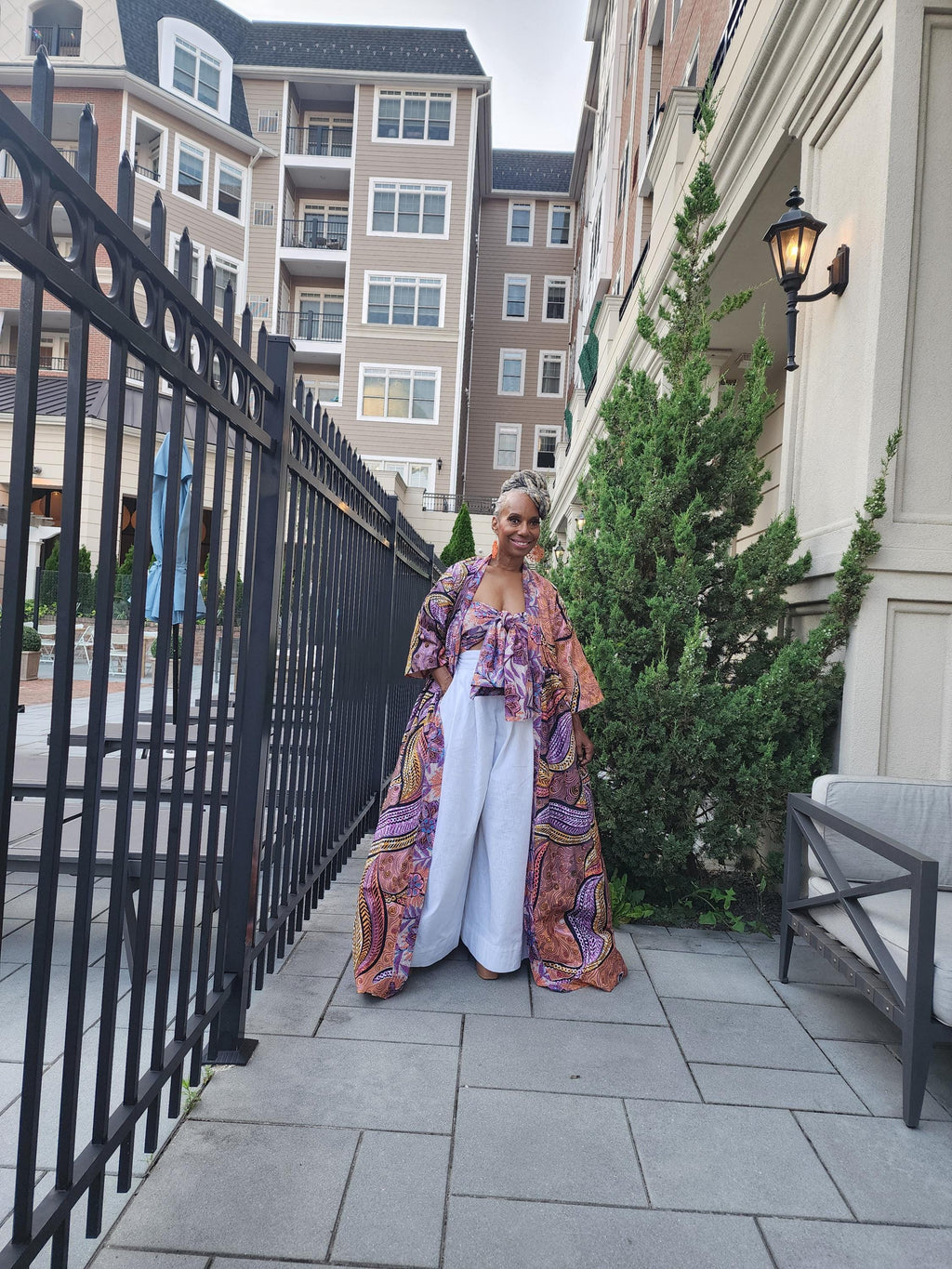 Reversible Harusi Kimono, African Wax Mix Print Kimono, Modest Church Dress, Full Length Duster