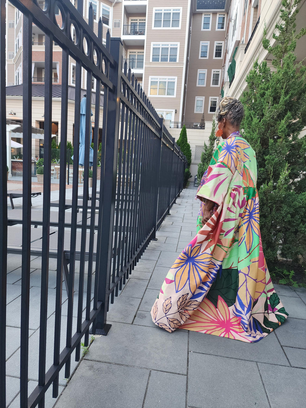 Reversible Harusi Kimono, African Wax Mix Print Kimono, Modest Church Dress, Full Length Duster