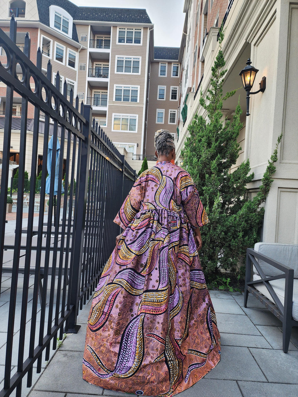 Reversible Harusi Kimono, African Wax Mix Print Kimono, Modest Church Dress, Full Length Duster