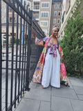 Reversible Harusi Kimono, African Wax Mix Print Kimono, Modest Church Dress, Full Length Duster