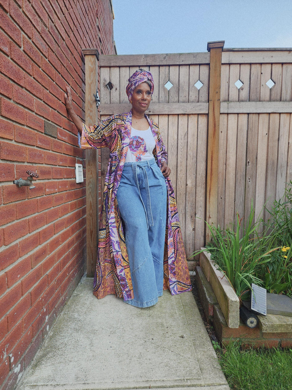 Glitter Print African Wax Kimono Robe: Harusi Bridal Duster