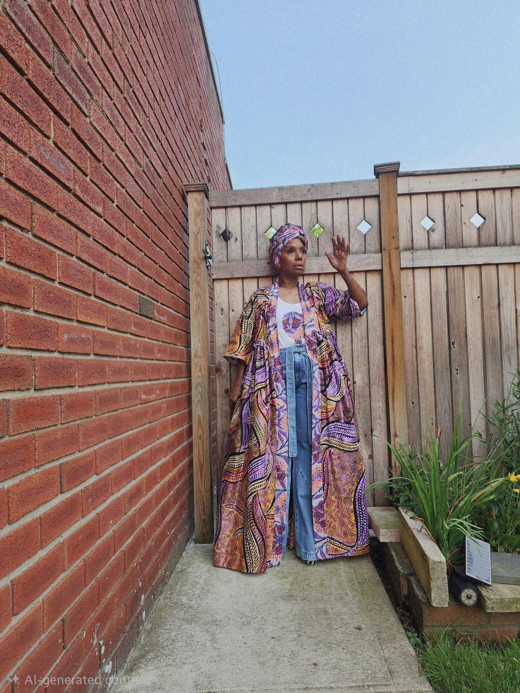 Glitter Print African Wax Kimono Robe: Harusi Bridal Duster