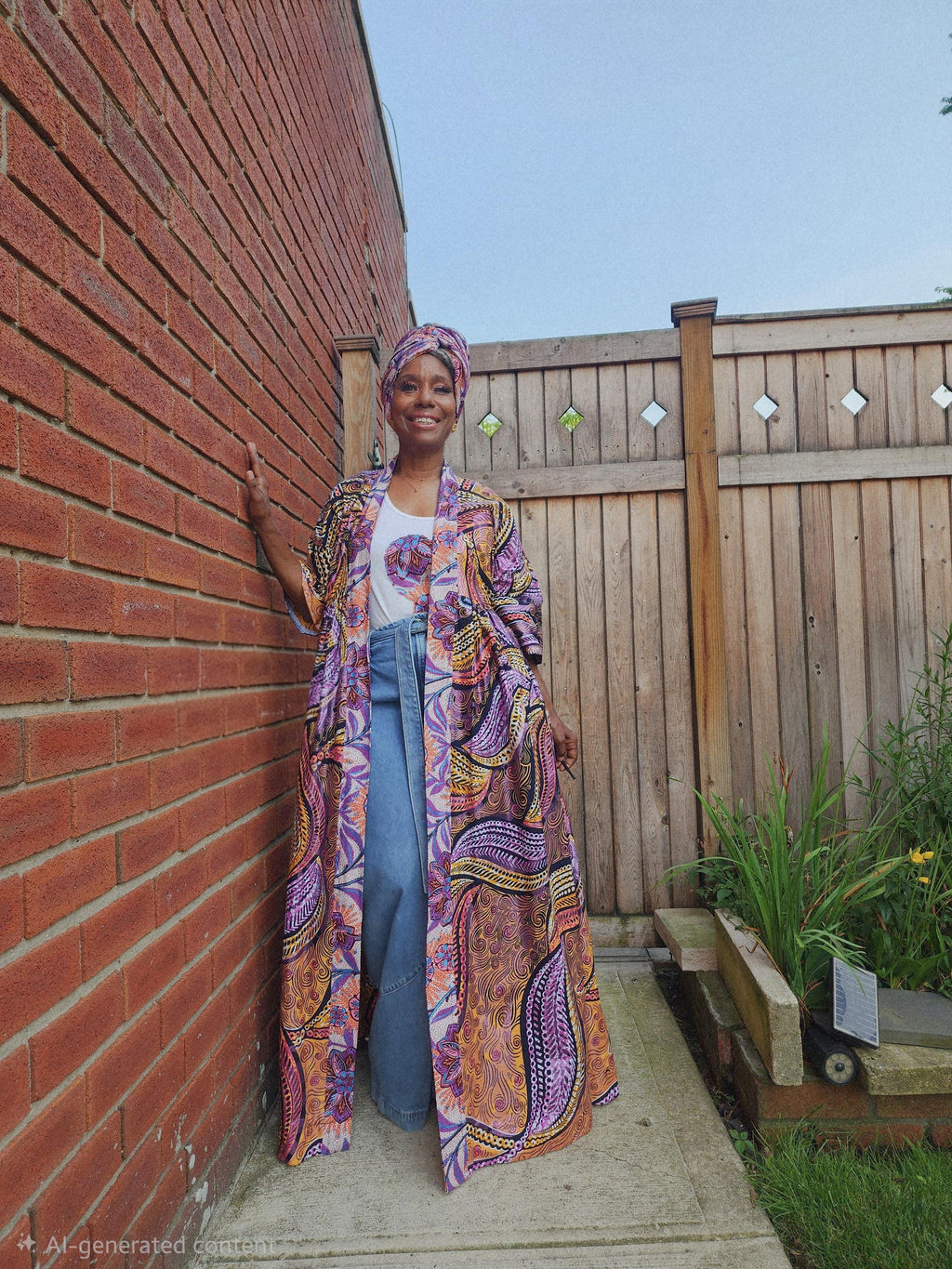 Glitter Print African Wax Kimono Robe: Harusi Bridal Duster