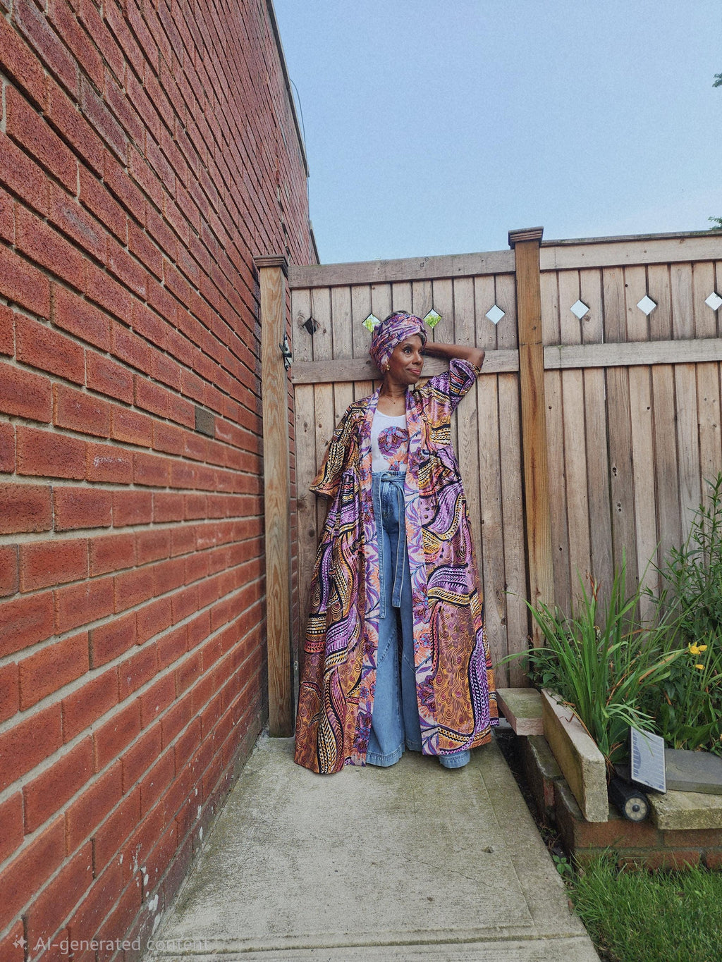 Glitter Print African Wax Kimono Robe: Harusi Bridal Duster