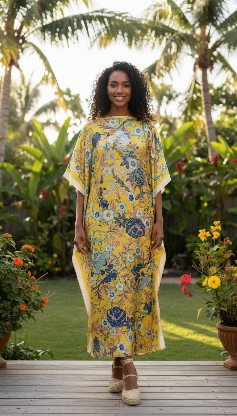 Sequin Afro-Girl Kaftan Dress – Luxury Vacation Gift, Handmade, One Size Fits Most