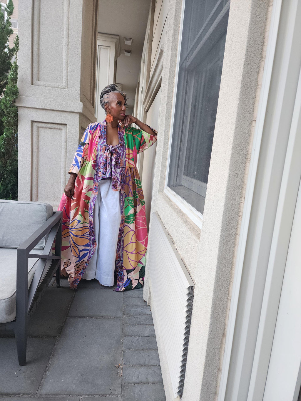 Reversible Harusi Kimono, African Wax Mix Print Kimono, Modest Church Dress, Full Length Duster