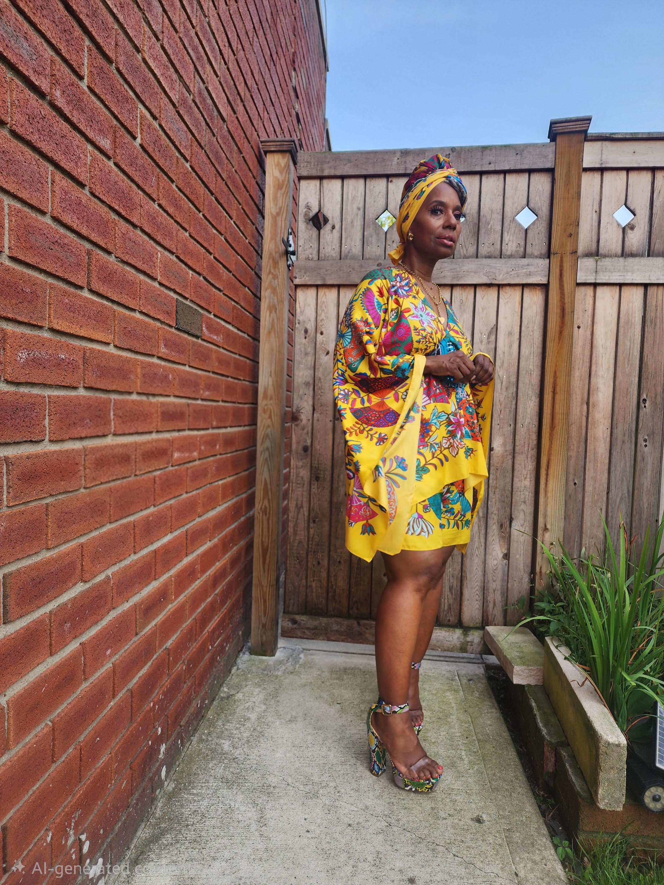LiiLiiGiirl Sequin Afro-Girl Kaftan Tunic Top with Shorts & Scarf