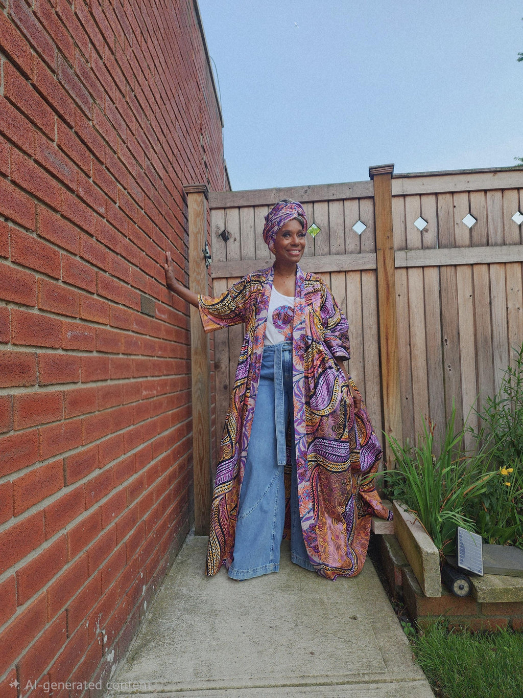 Glitter Print African Wax Kimono Robe: Harusi Bridal Duster