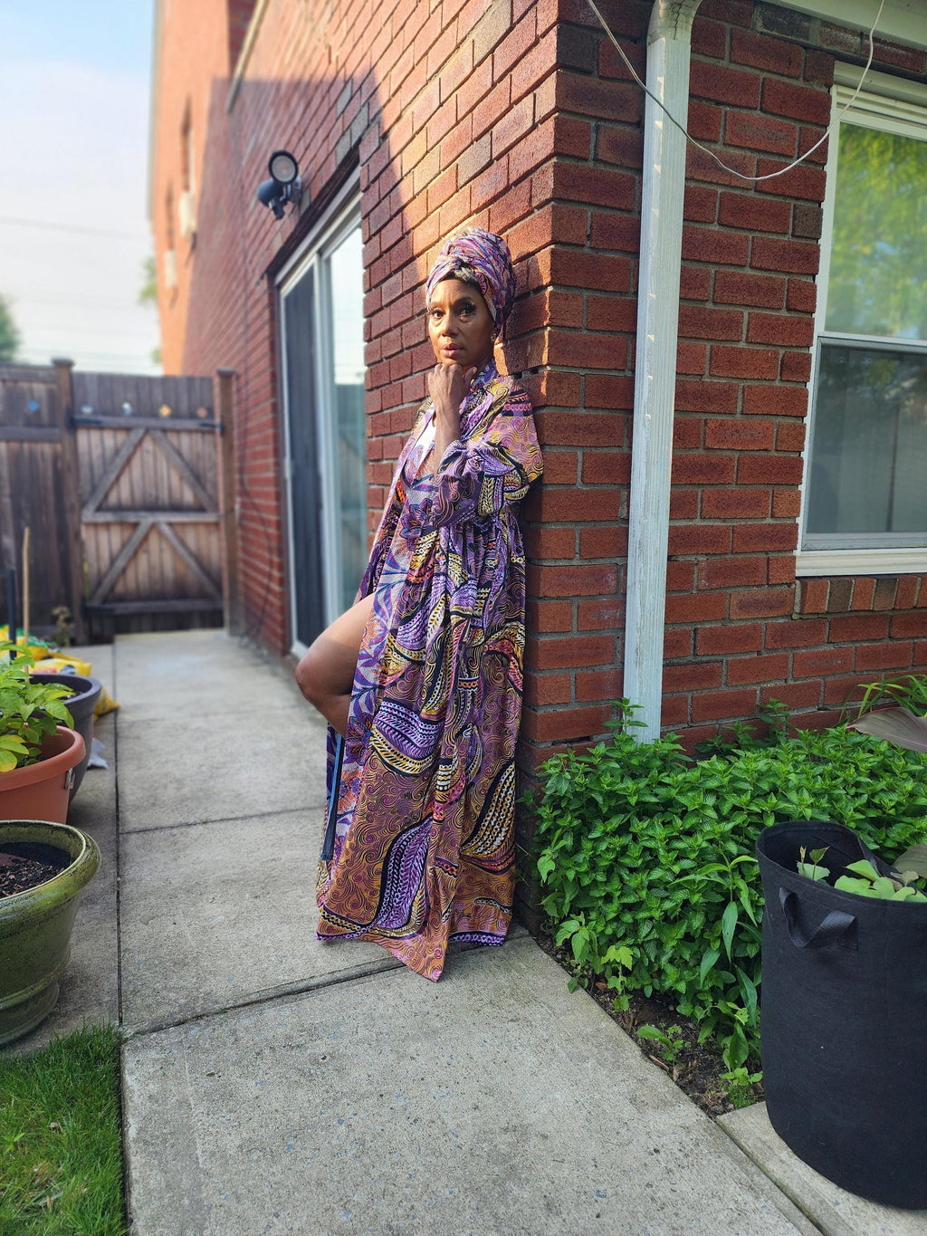 Glitter Print African Wax Kimono Robe: Harusi Bridal Duster