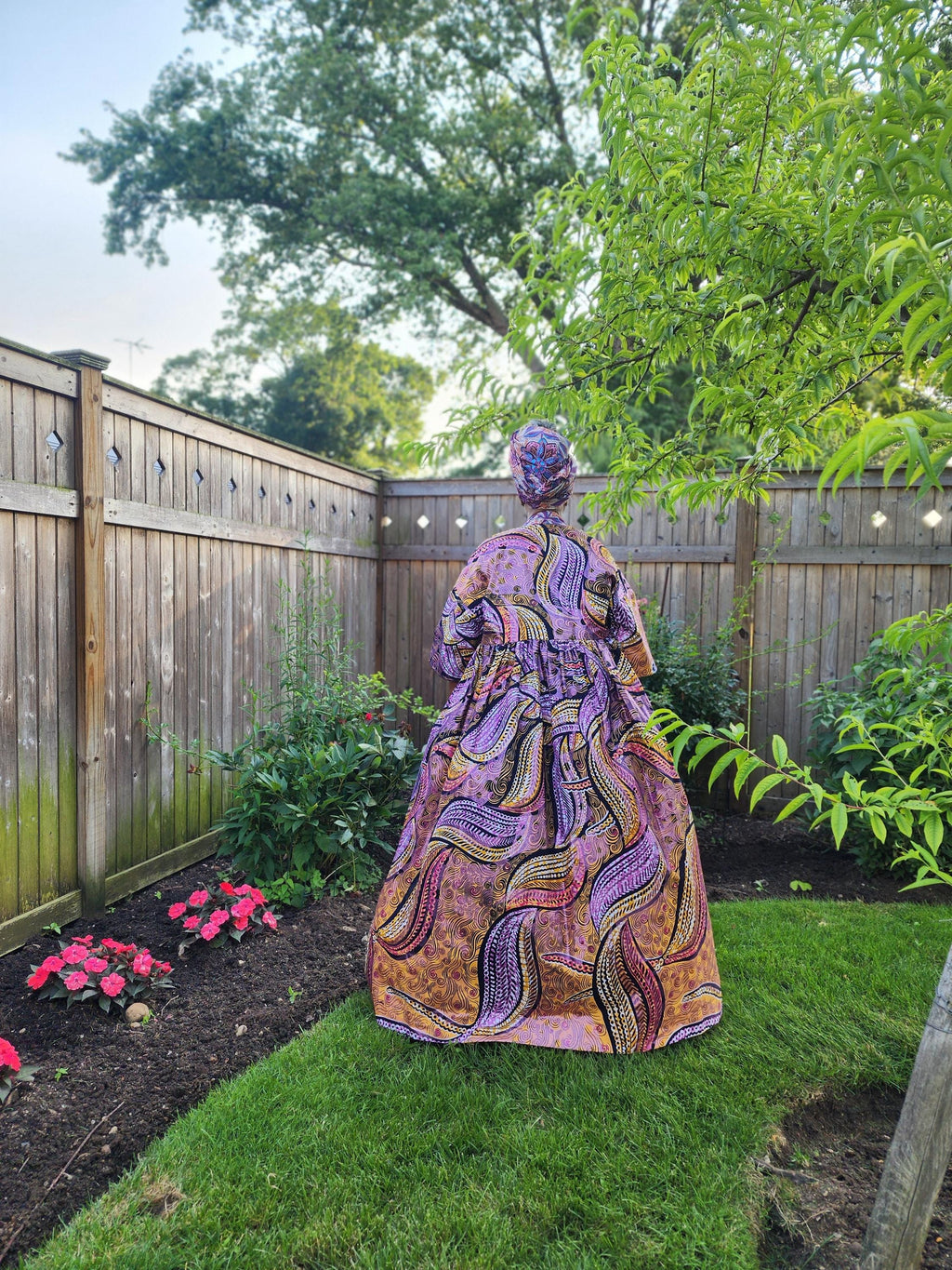 Glitter Print African Wax Kimono Robe: Harusi Bridal Duster