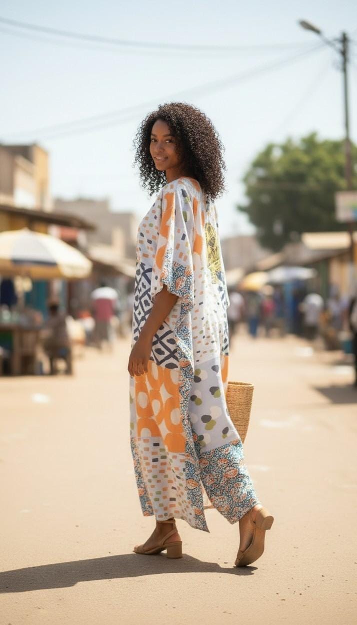 LiLiGirl Sequin Afro-Girl Bou Bou Kaftan Dress - One Size Dress
