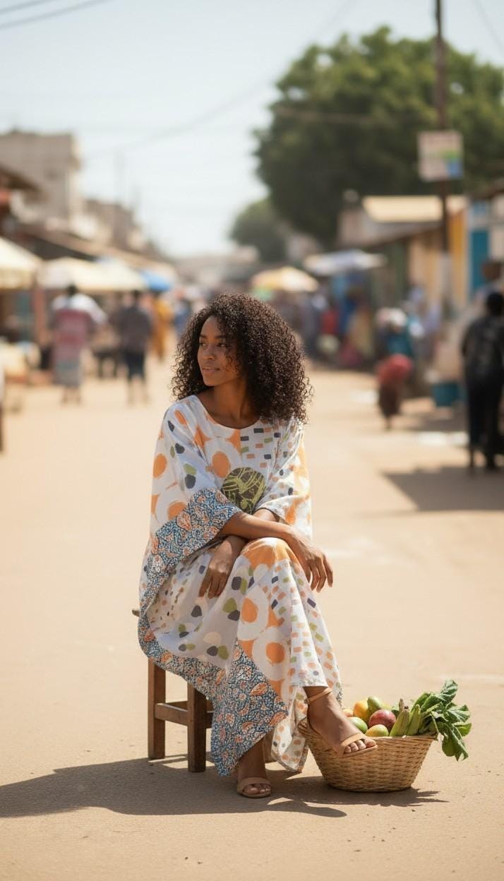 LiLiGirl Sequin Afro-Girl Bou Bou Kaftan Dress - One Size Dress